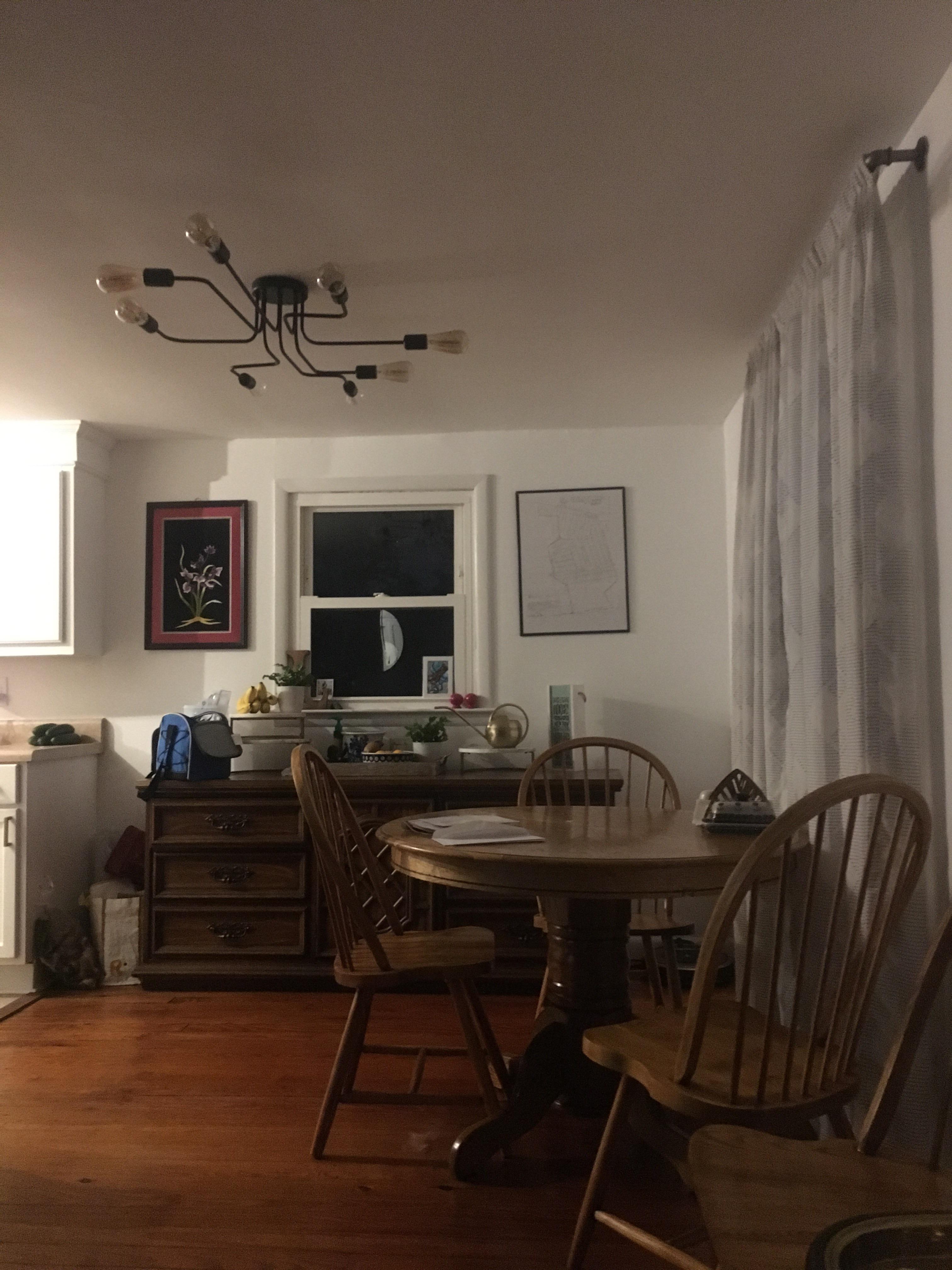 Dining room advice curtains and wall hangings DesignMyRoom