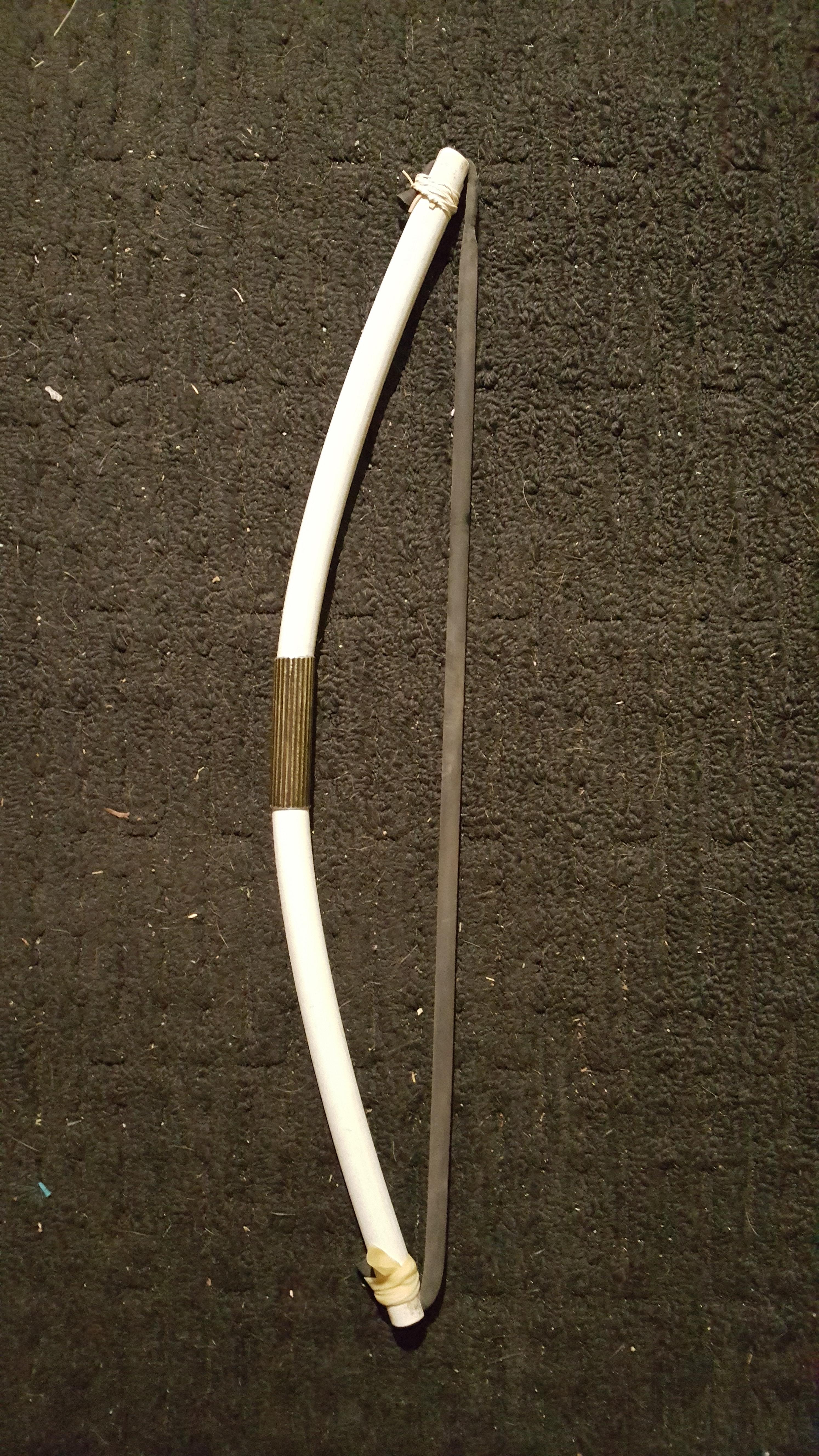 Exercise and form correcting bow i made from pvc and elastic. It has a