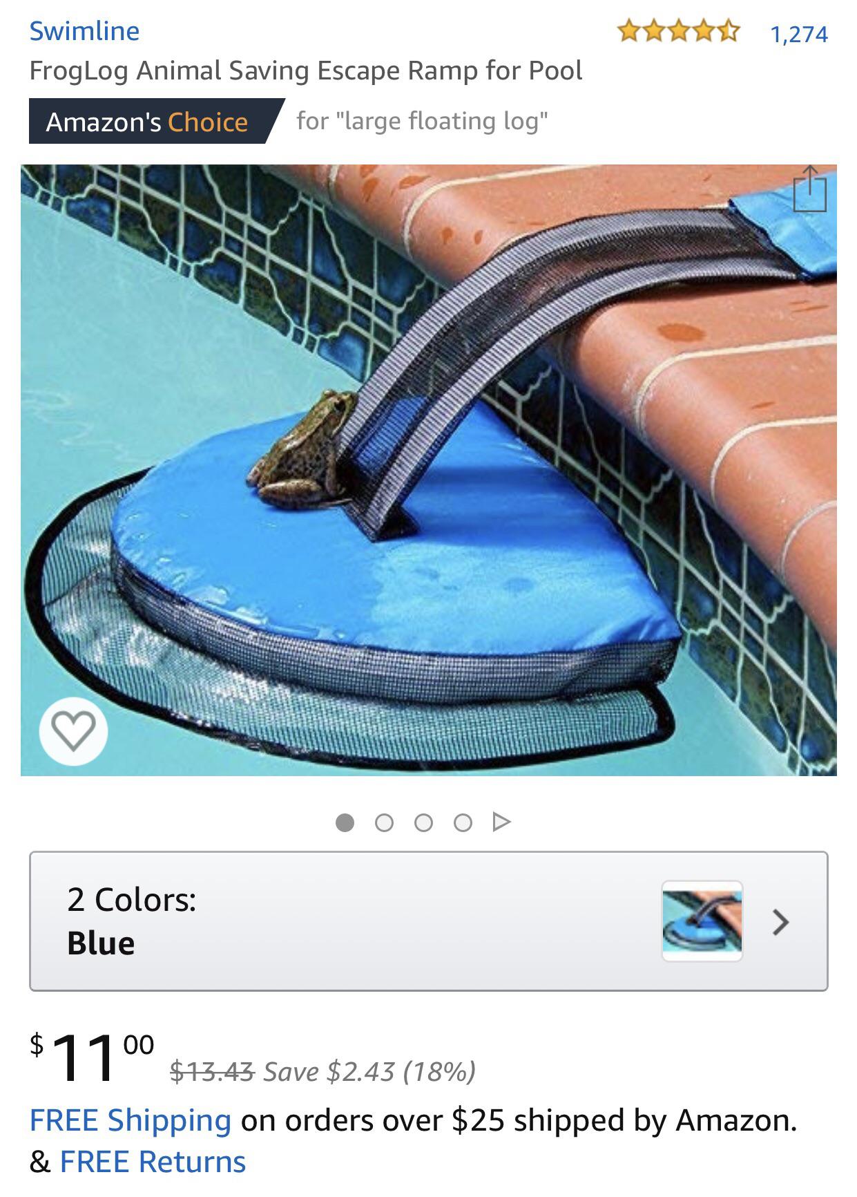 Animalsaving escape ramp for pools. I don’t even have a pool, but this