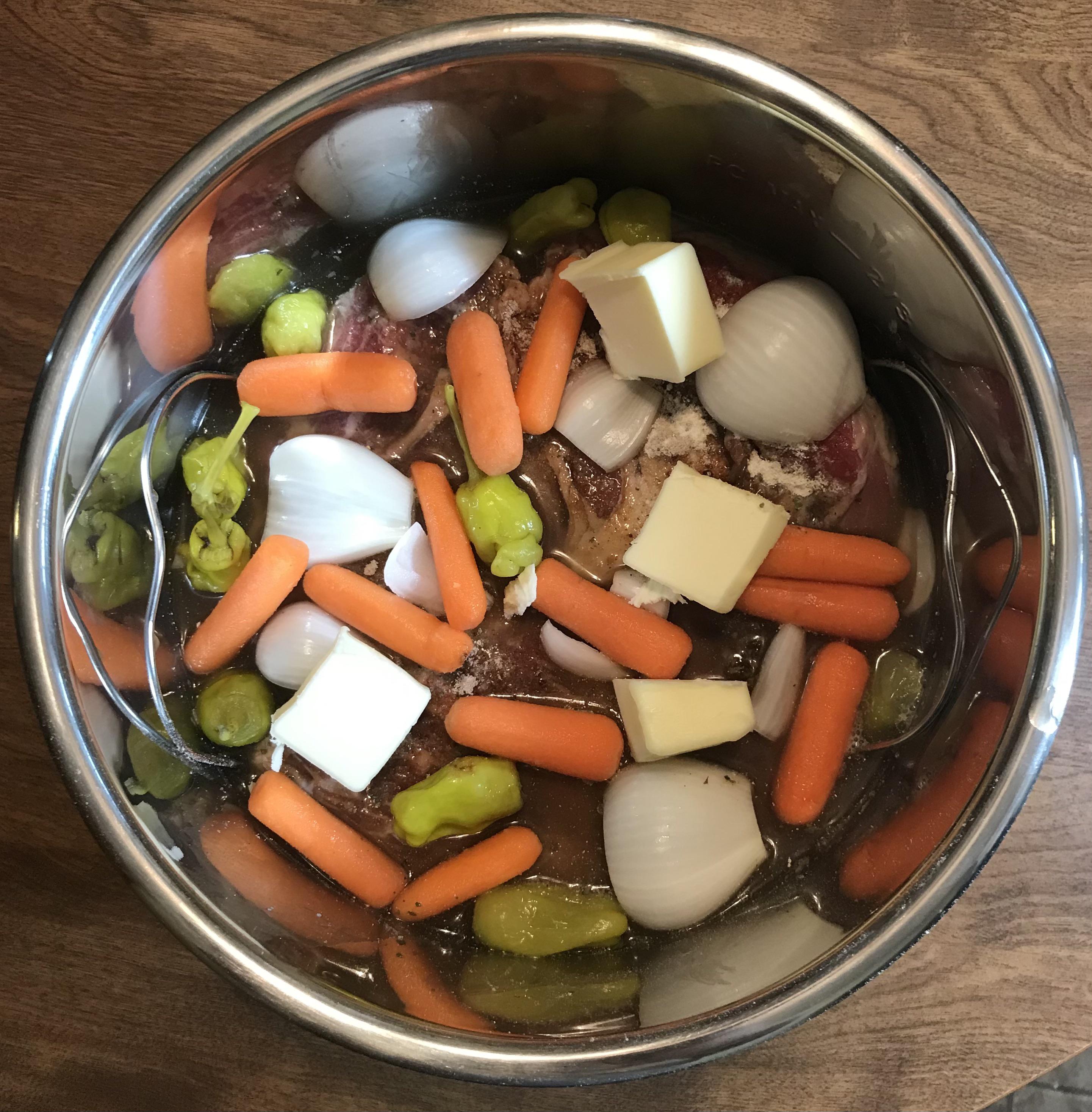 Chuck roast prepped for dinner r/instantpot