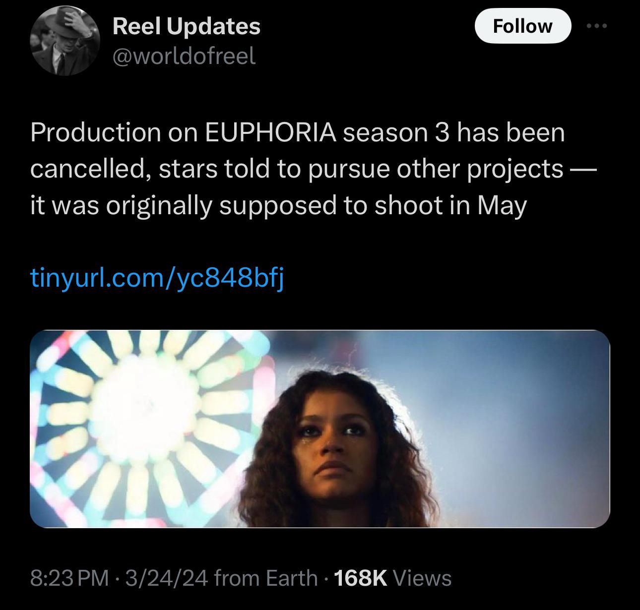 Euphoria season 3 has reportedly been cancelled r/Fauxmoi