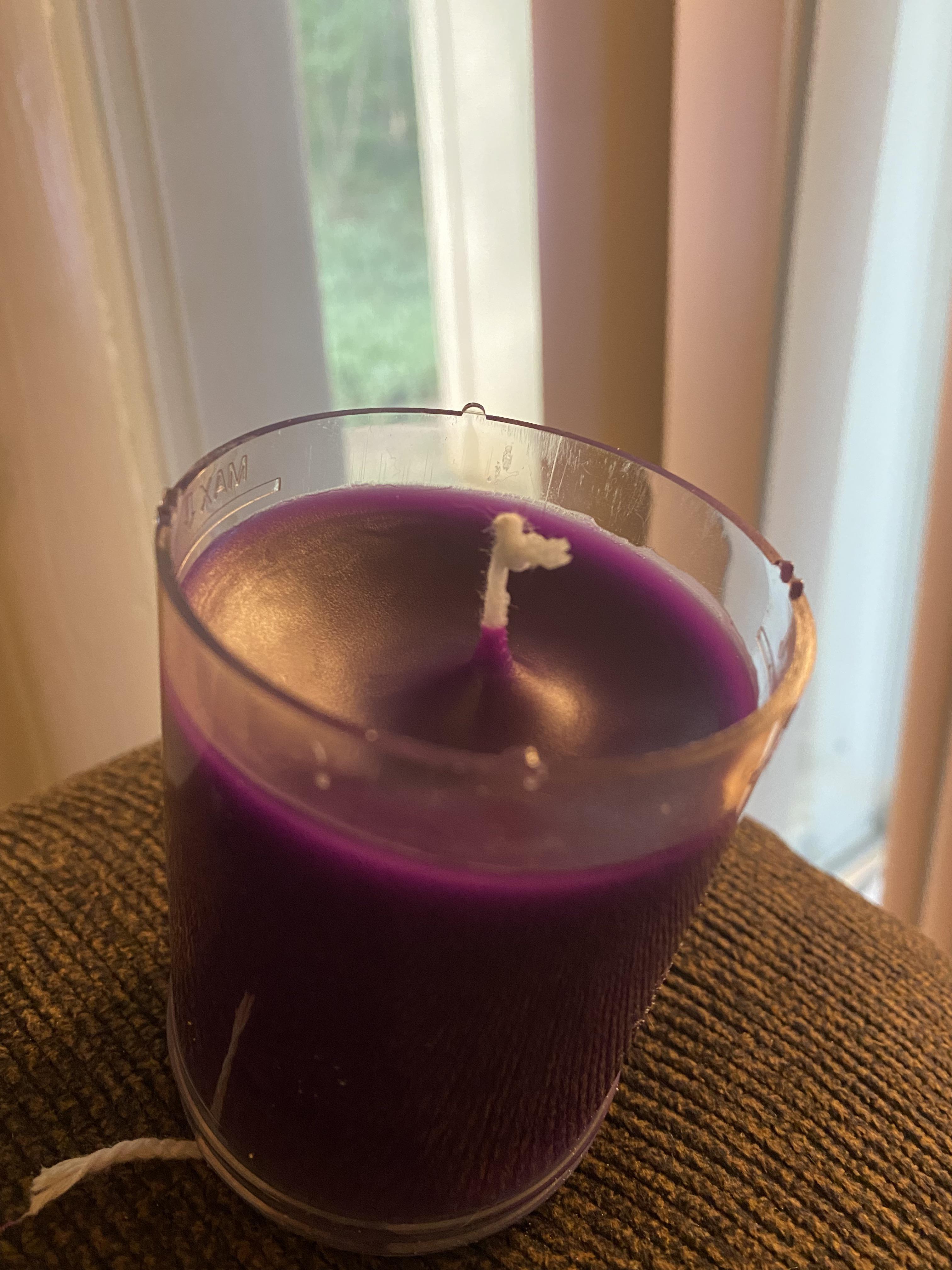 Mound near wick? My gf and I are playing around with a candle making kit but a mound keeps