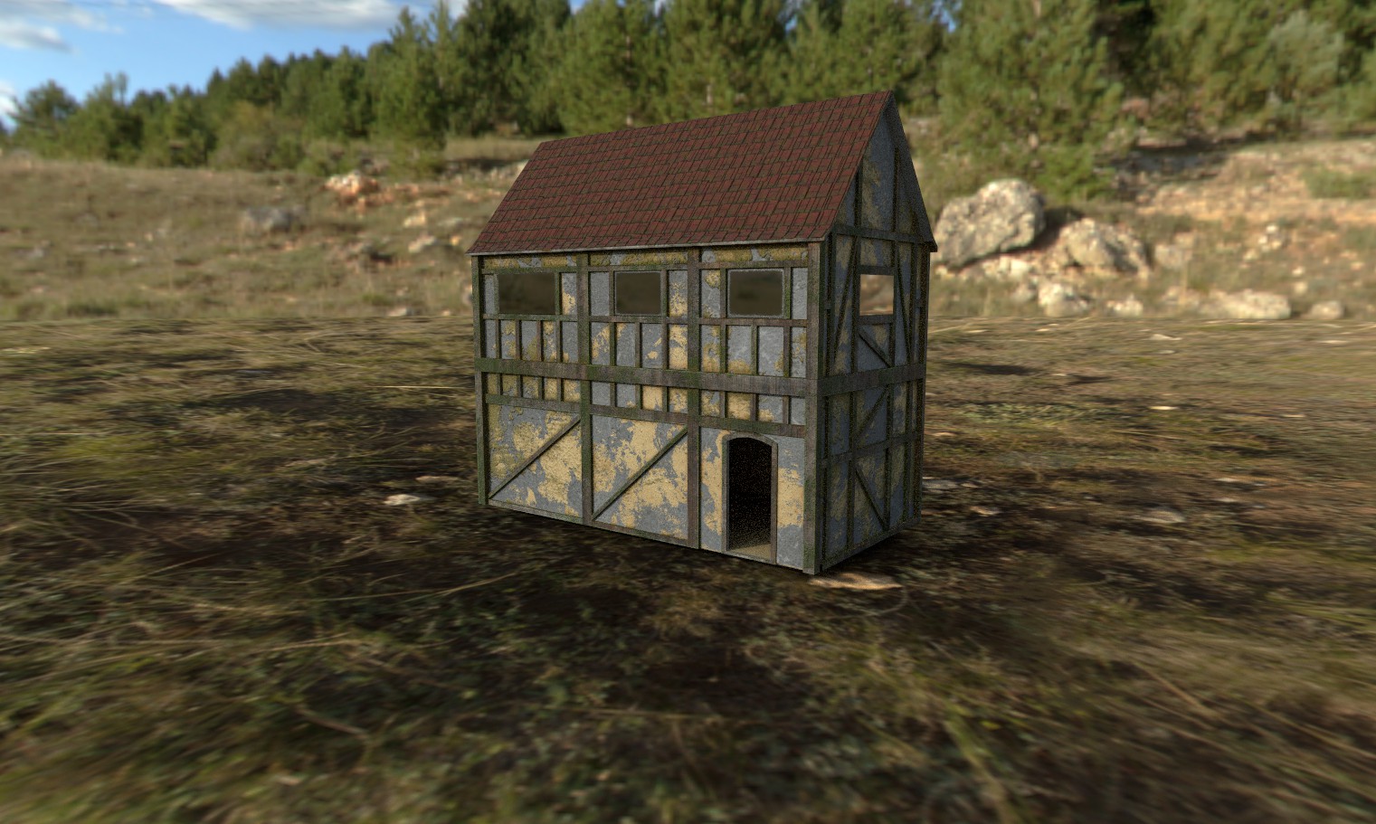 Hey guys i tried to create a medieval house, any advice? r/blender