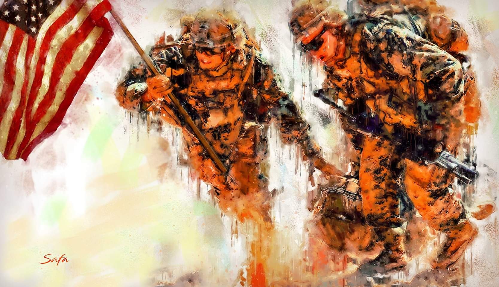 Honoring our veterans by this painting, called "FREEDOM" r/Military