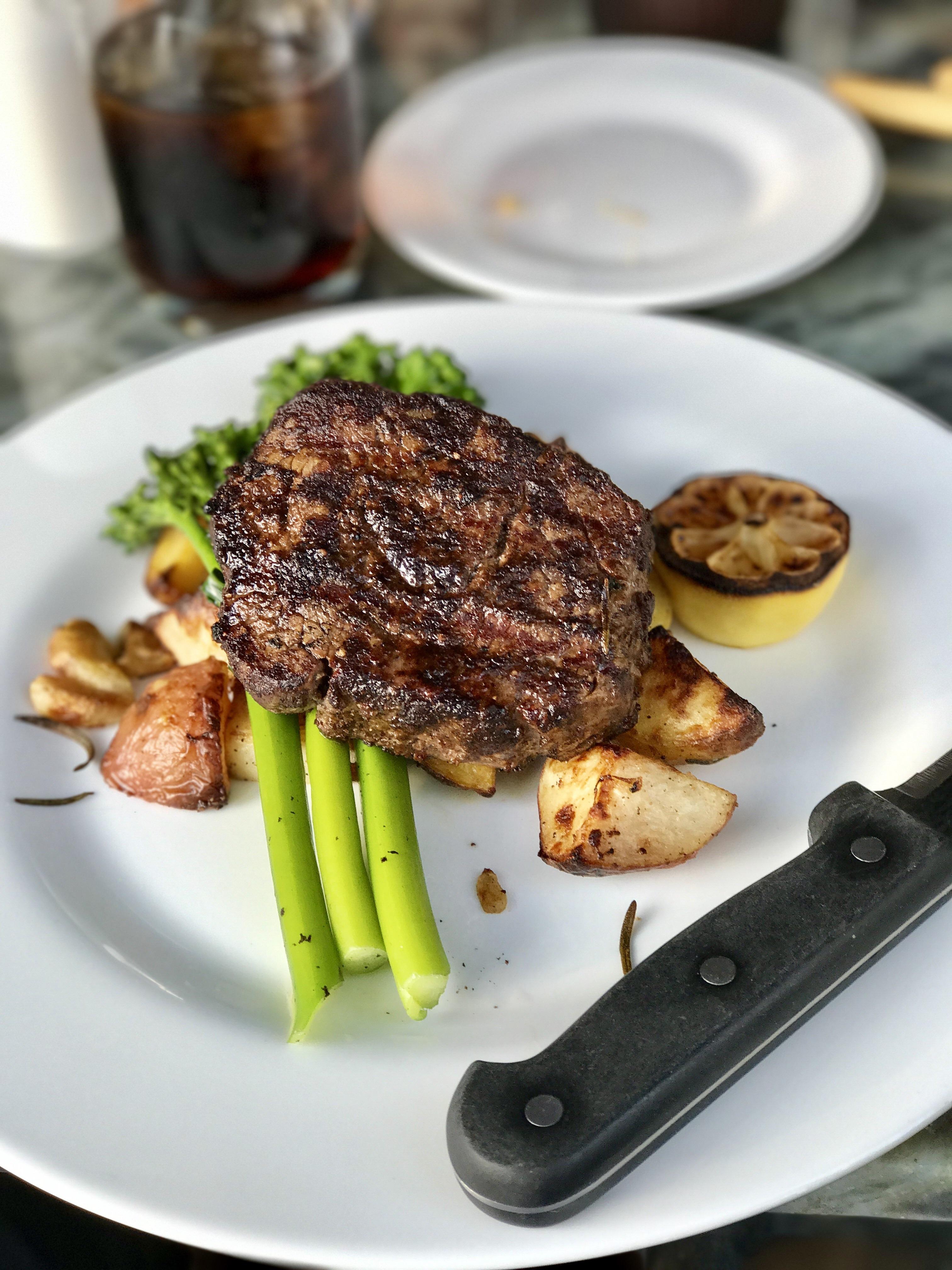 8oz ribeye from dinner. Really good. r/steak