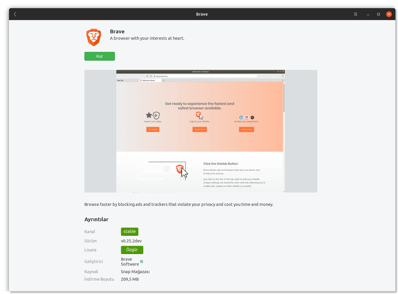 Snap version of Brave is out of date (0.25.2dev). Any plan