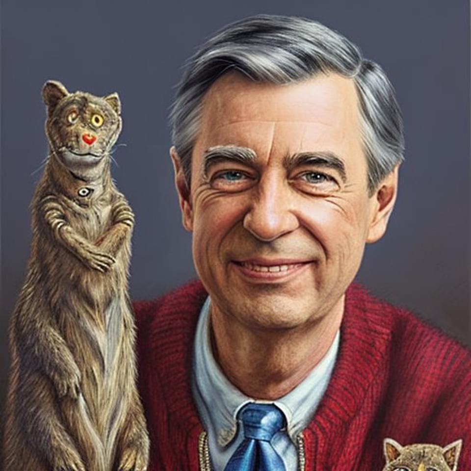 A.I. portrait of Mr. Rogers r/TheChurchOfRogers