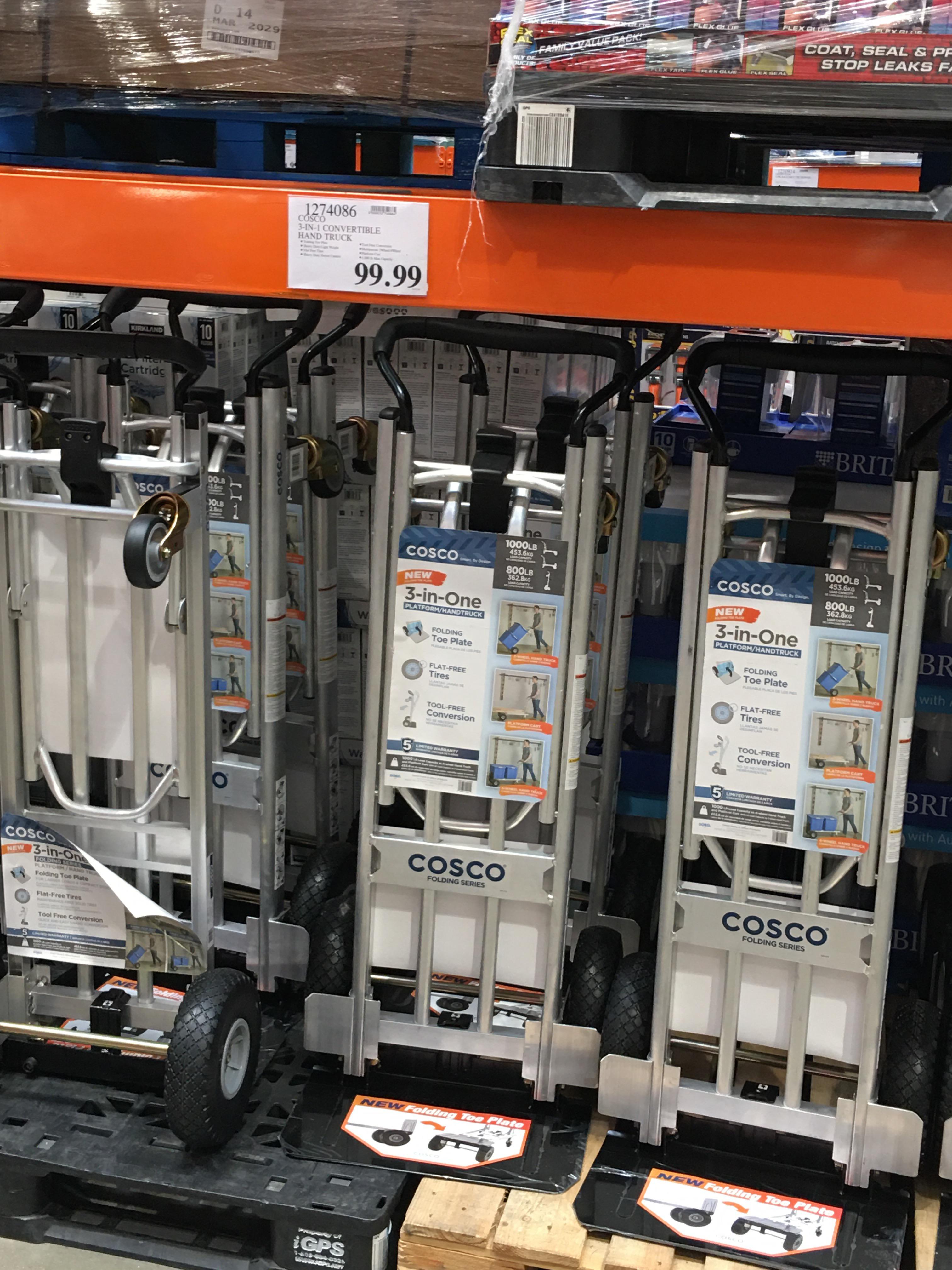 These handtrucks at Costco will save your back on long walks to front