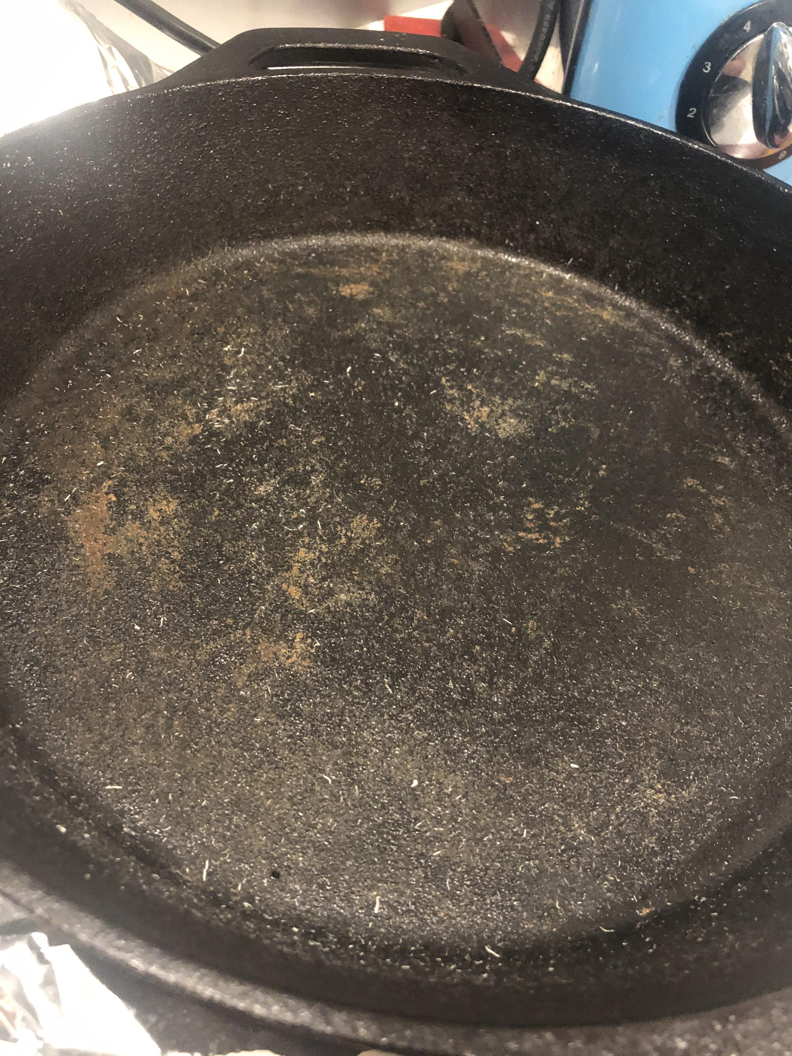Recently bought my first cast iron pan. I seasoned it in the oven with