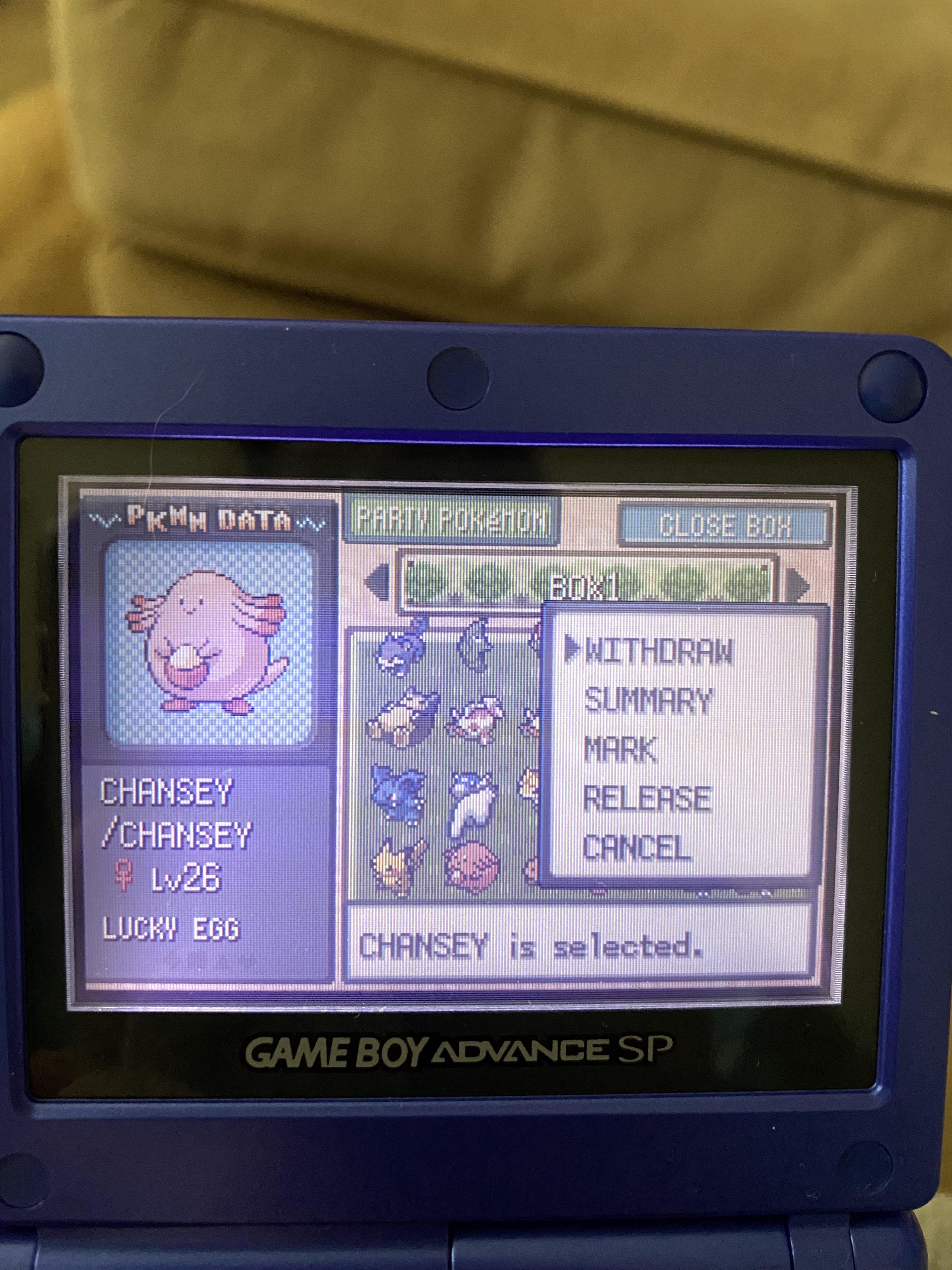 After trying for hours to get a chansey with a lucky egg, it turns out