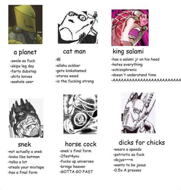 This is basically every villains stand summed up (Including part 8