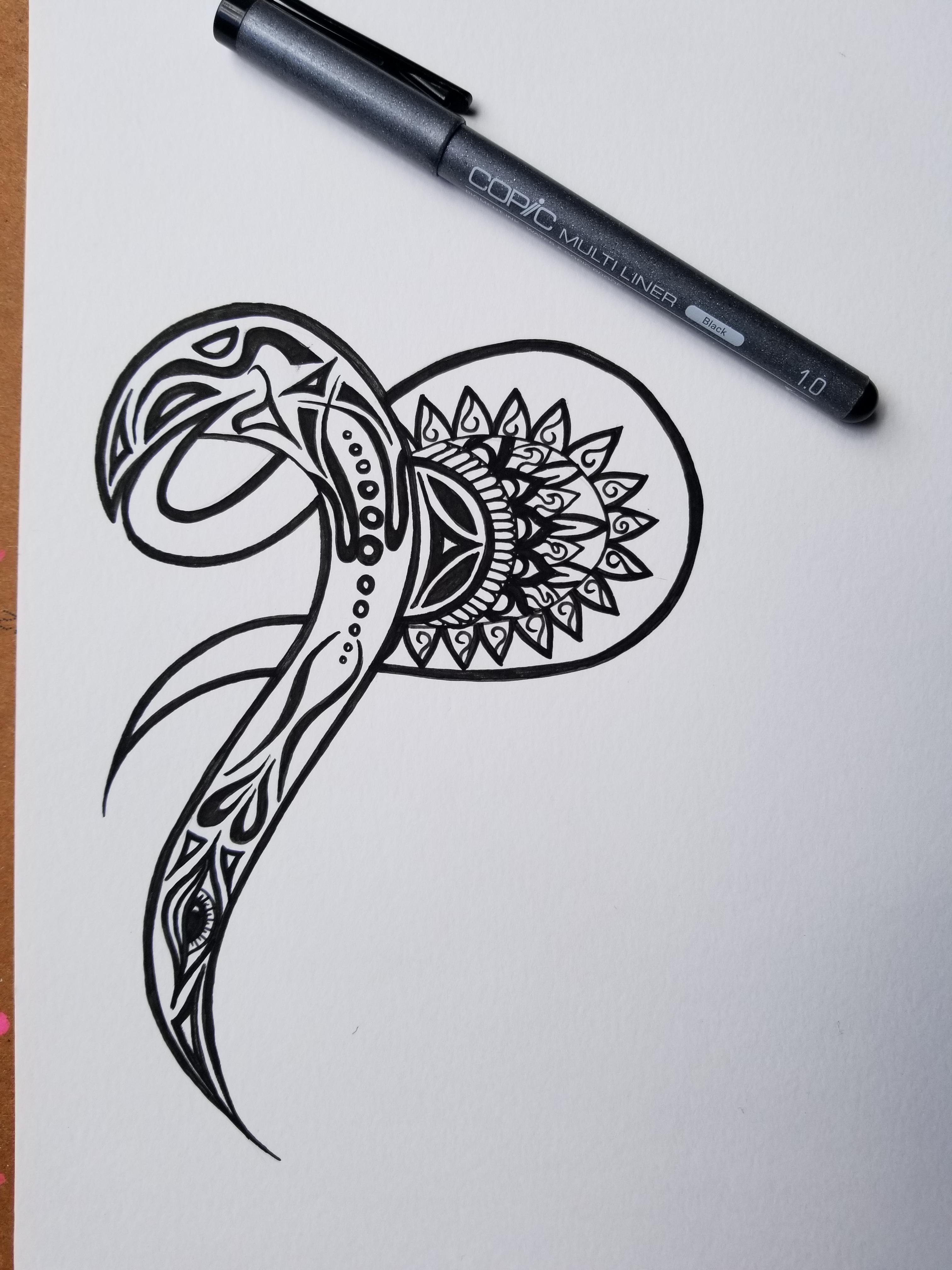 Letter P tattoo design fo a friend psychedelicartwork
