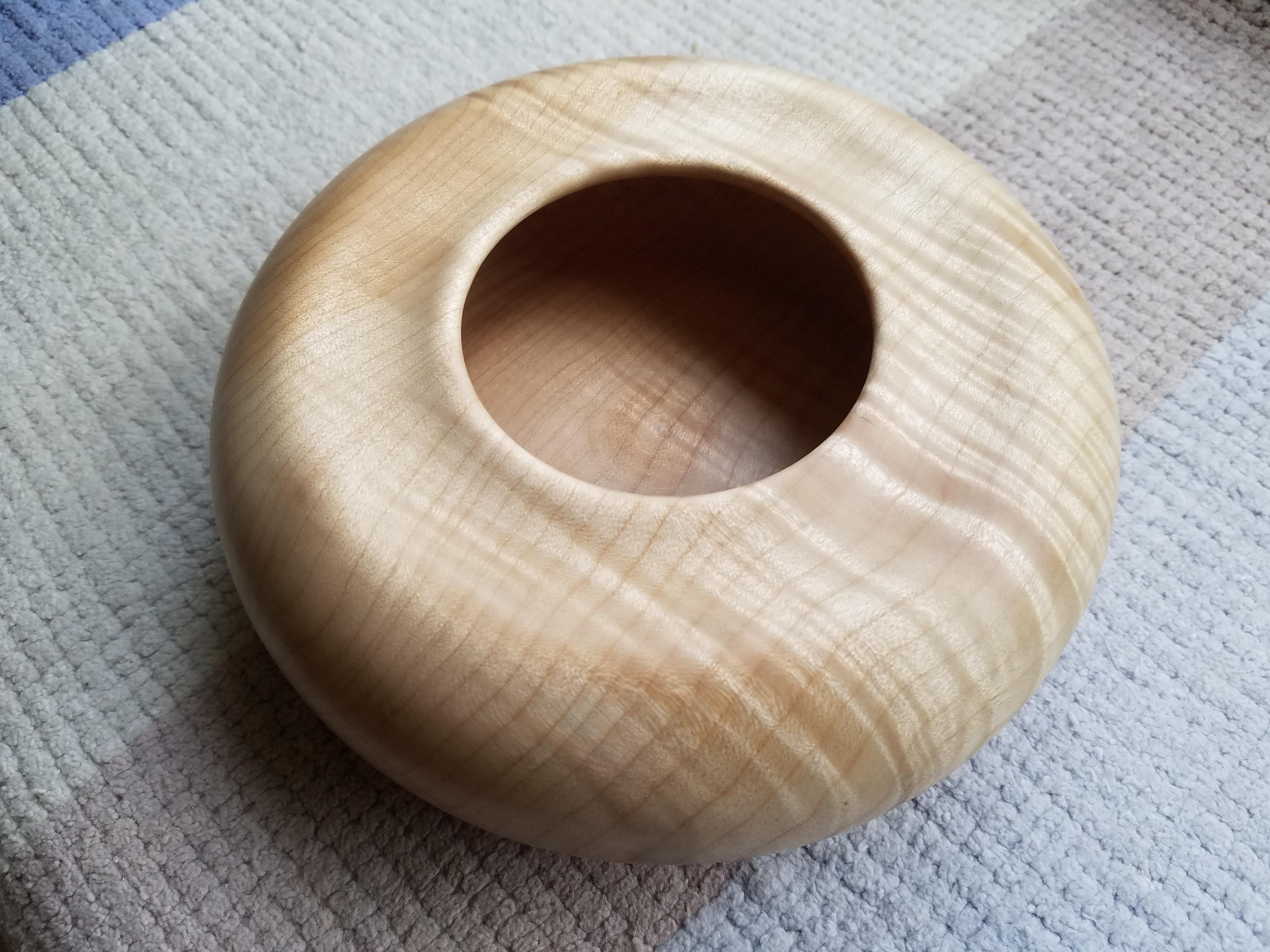 Figured maple bowl with beeswax finish r/woodworking