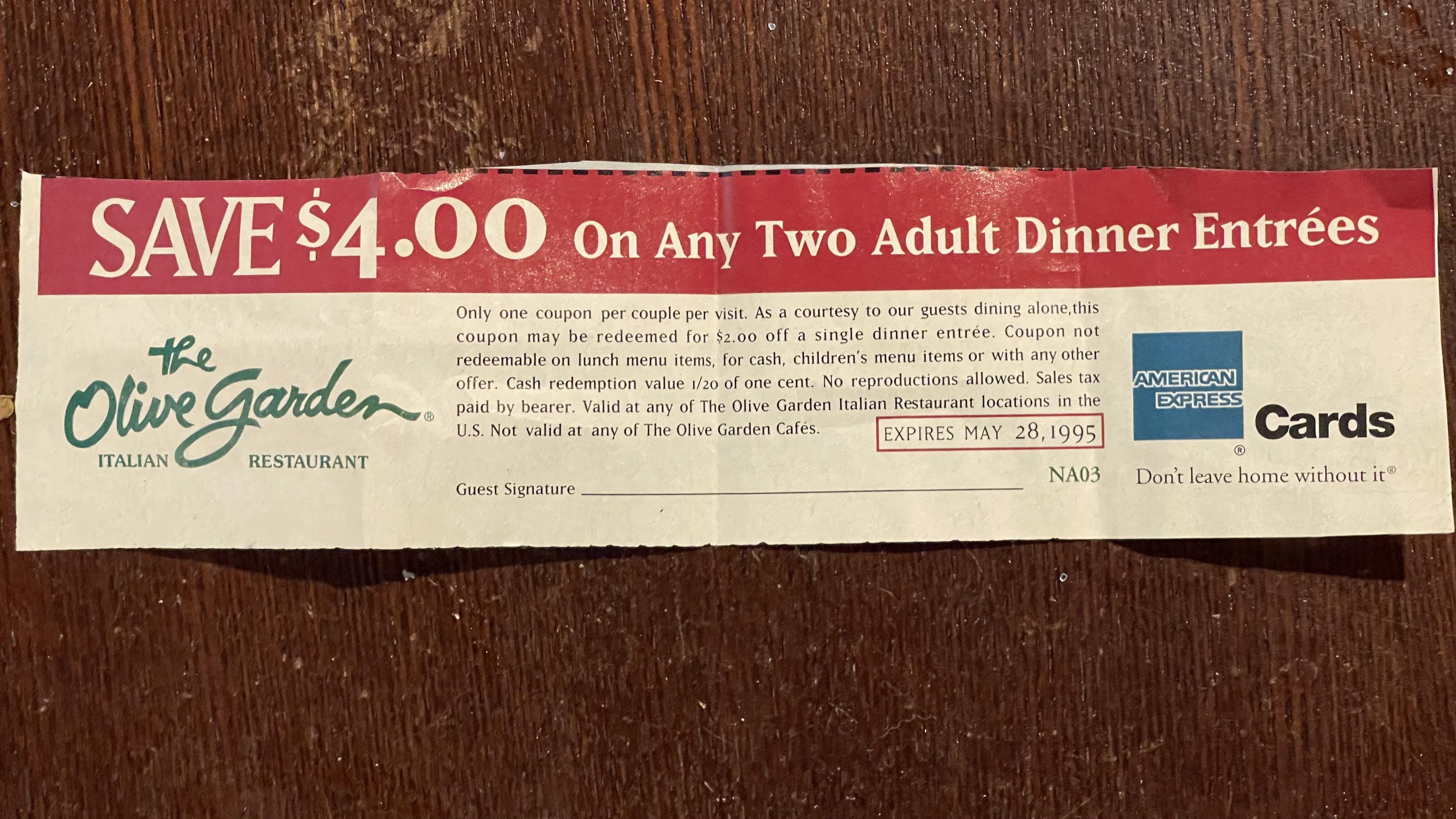Heading to Olive Garden tonight. mildlyinteresting