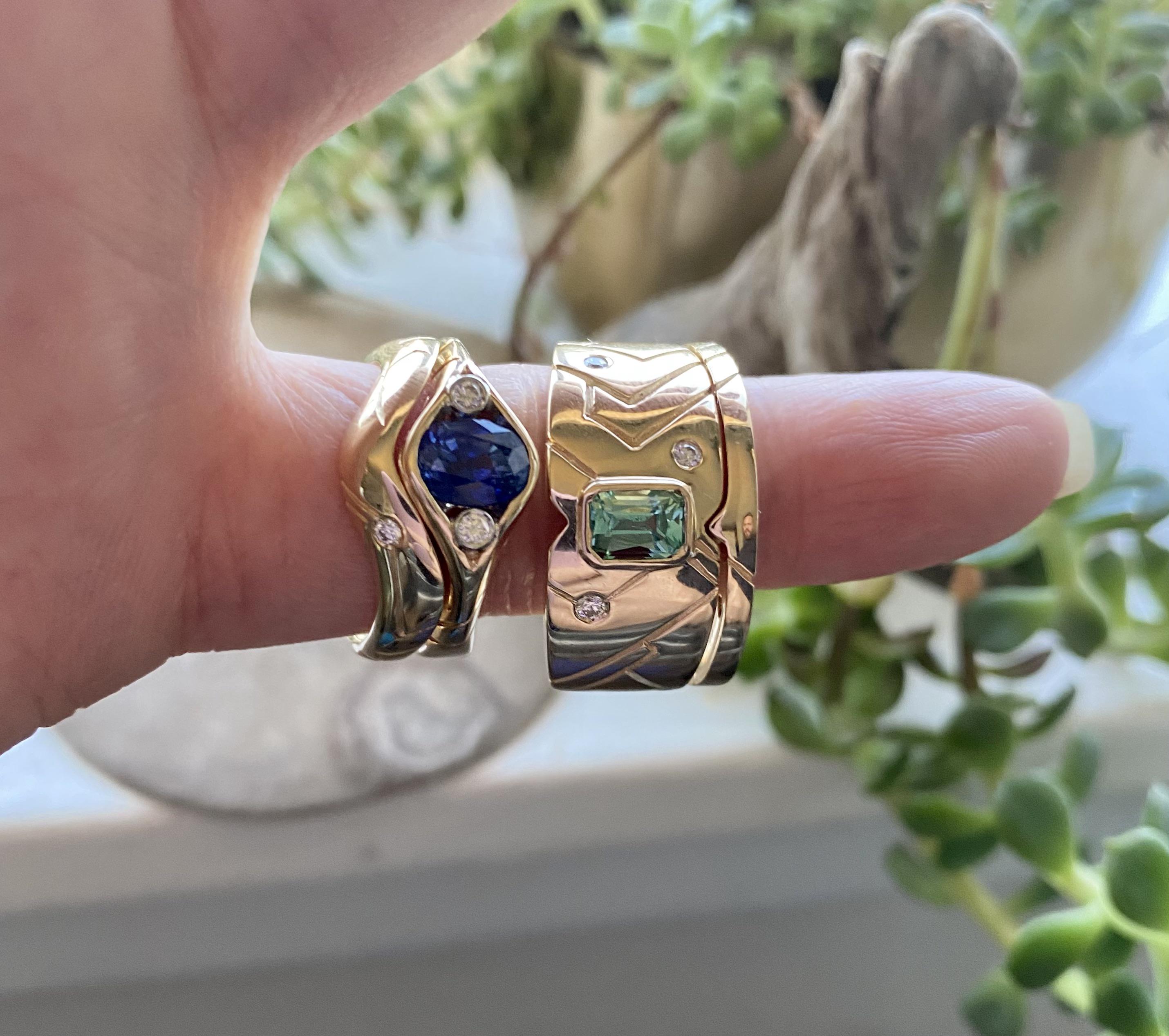 💛His and hers custom engagement and wedding bands💛 We love them! Made