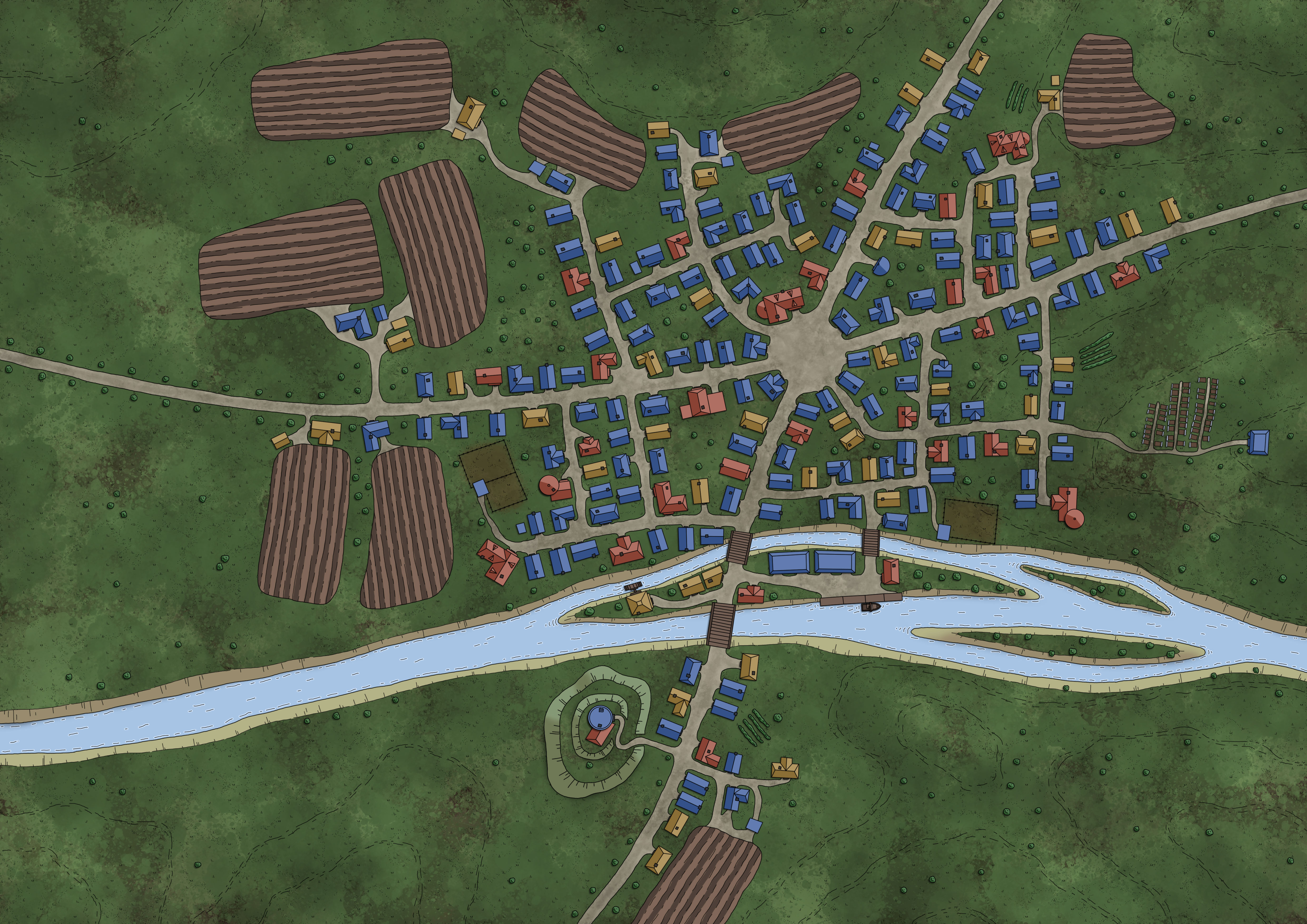 [OC] The next town my players will come across. Will also be attacked