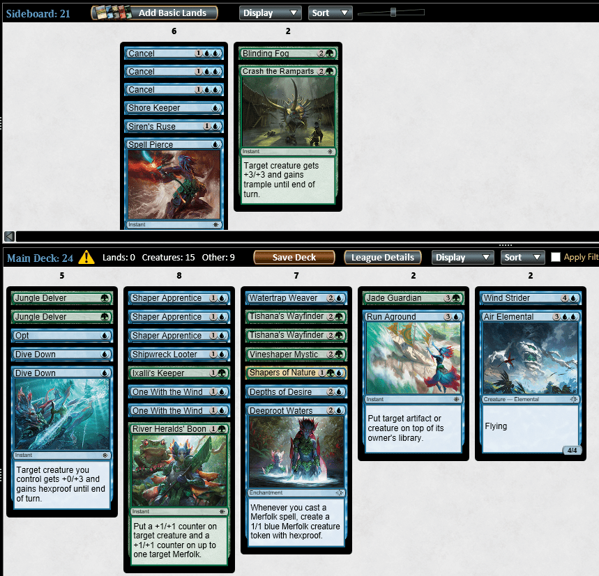 UG Merfolk 16 lander? Cut the Deeproot Waters (for Crash)? lrcast