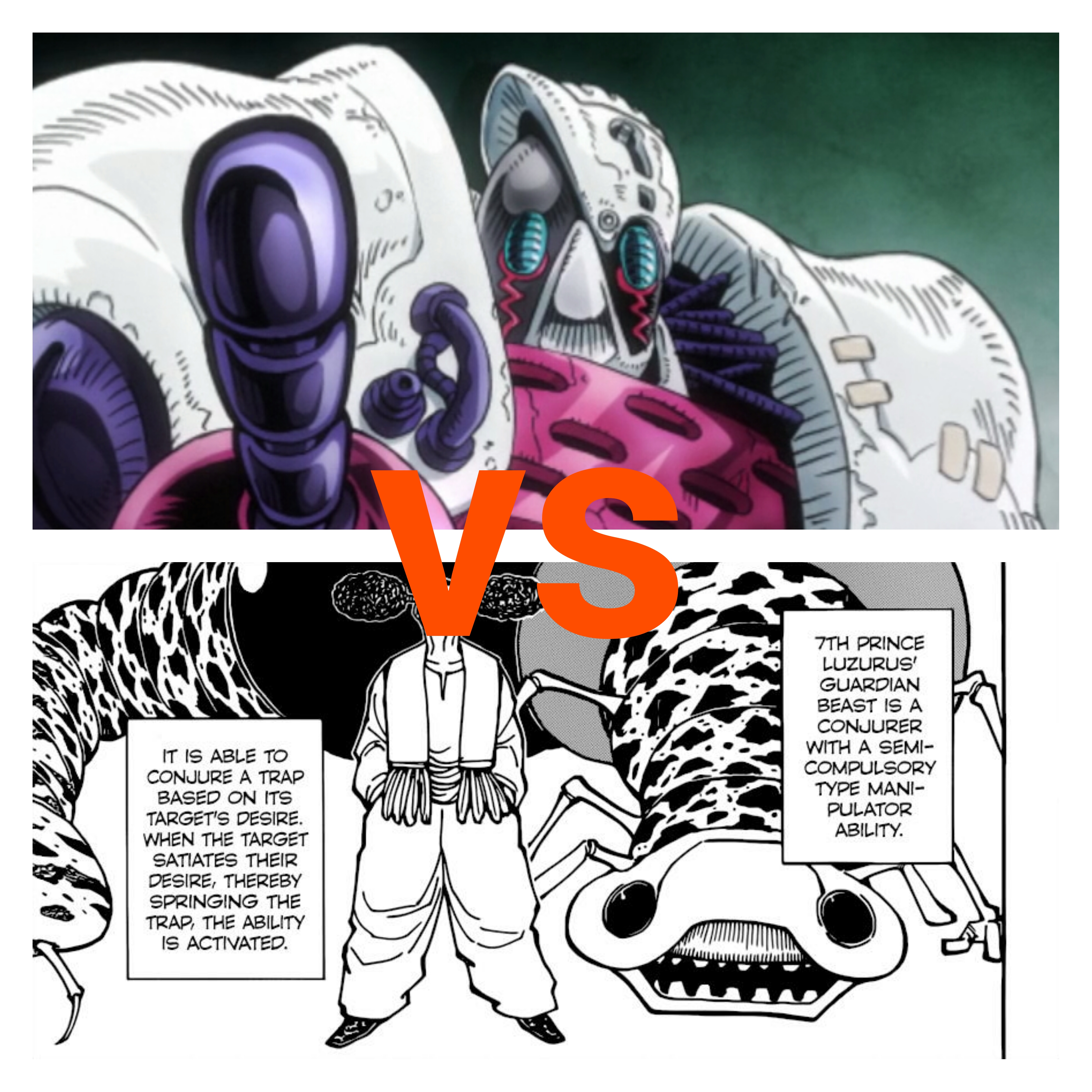 Luzurus's nen beast vs Judgement from ( jojo) HunterXHunter
