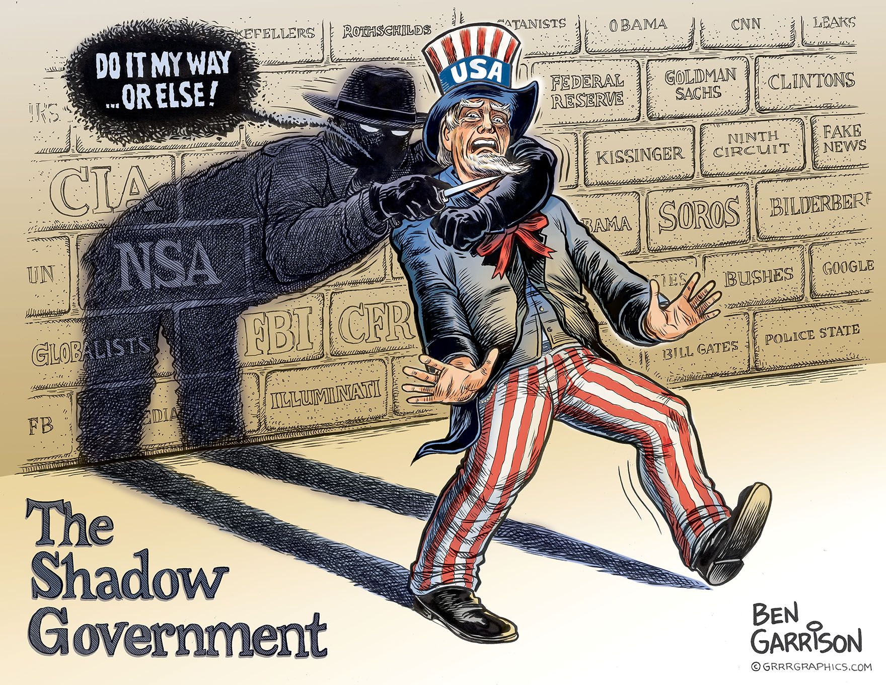 New Ben Garrison Comic "The Shadow Government" 12160 Social Network