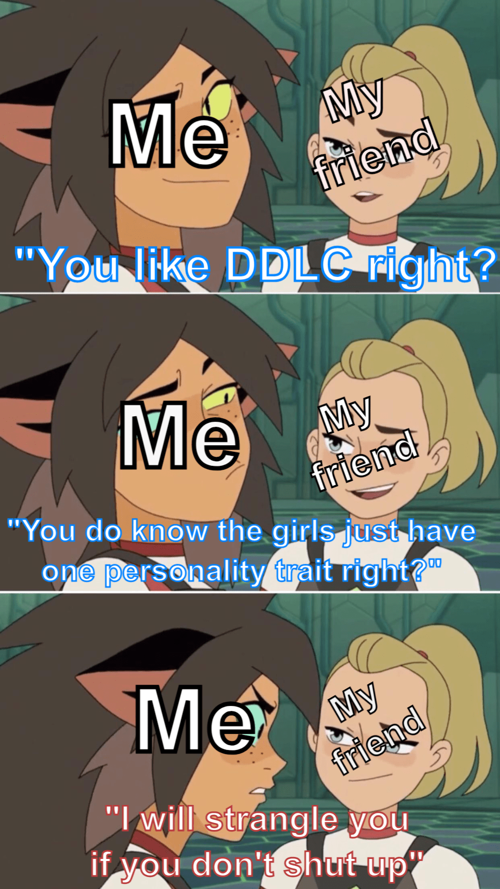 I'm giving you seven seconds to shut up before I throw you off a cliff