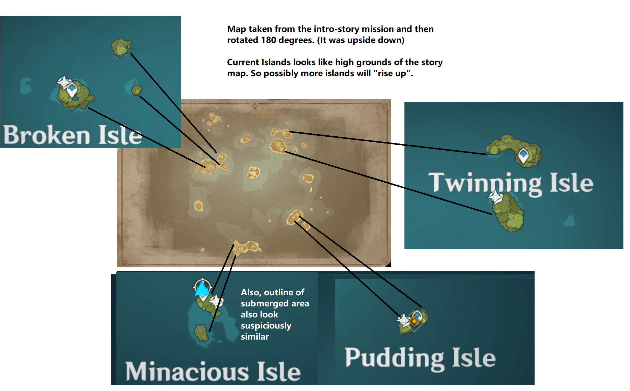 Full Map of Golden Apple Archipalego (likely) r/Genshin_Impact