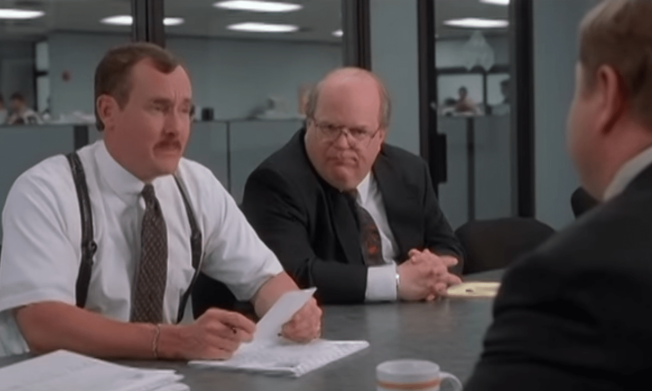 In Office Space Milton's evaluation sheet is different than the others