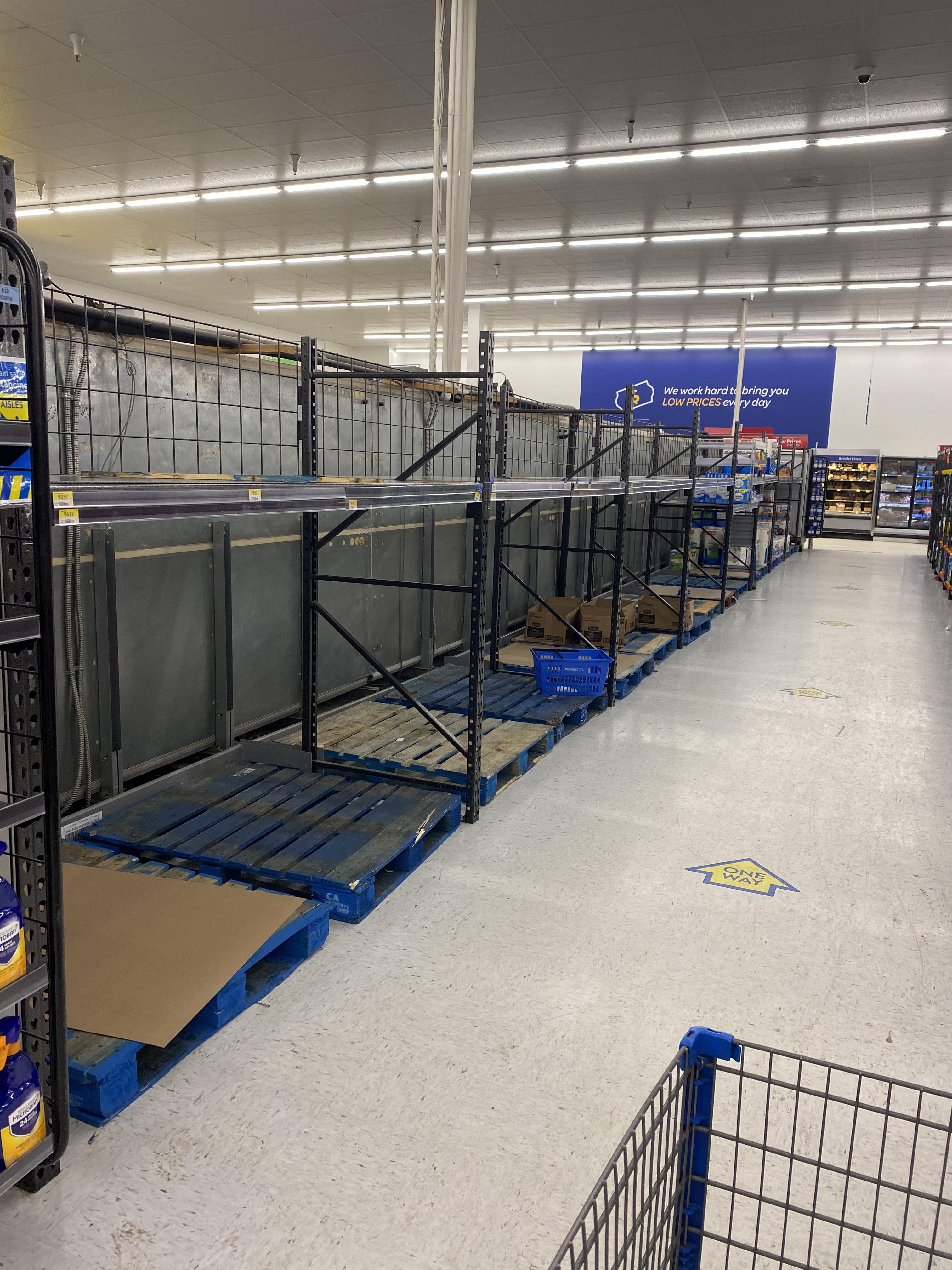 The toilet paper aisle in an Edmonton Walmart this evening... r/alberta