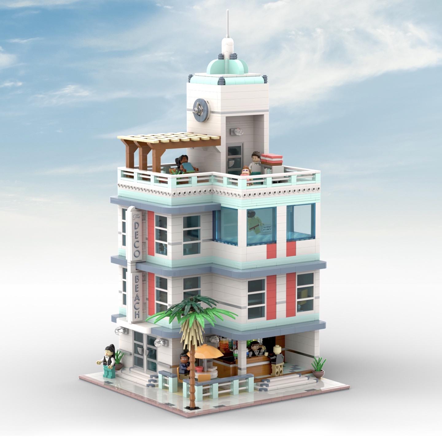 The Deco Beach Hotel Modular MOC on LEGO Ideas r/legoideas