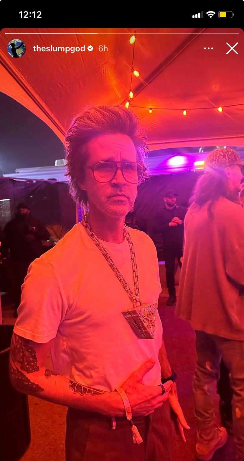 Link on ski mask the slump gods story, wearing ski’s chain 😂 r