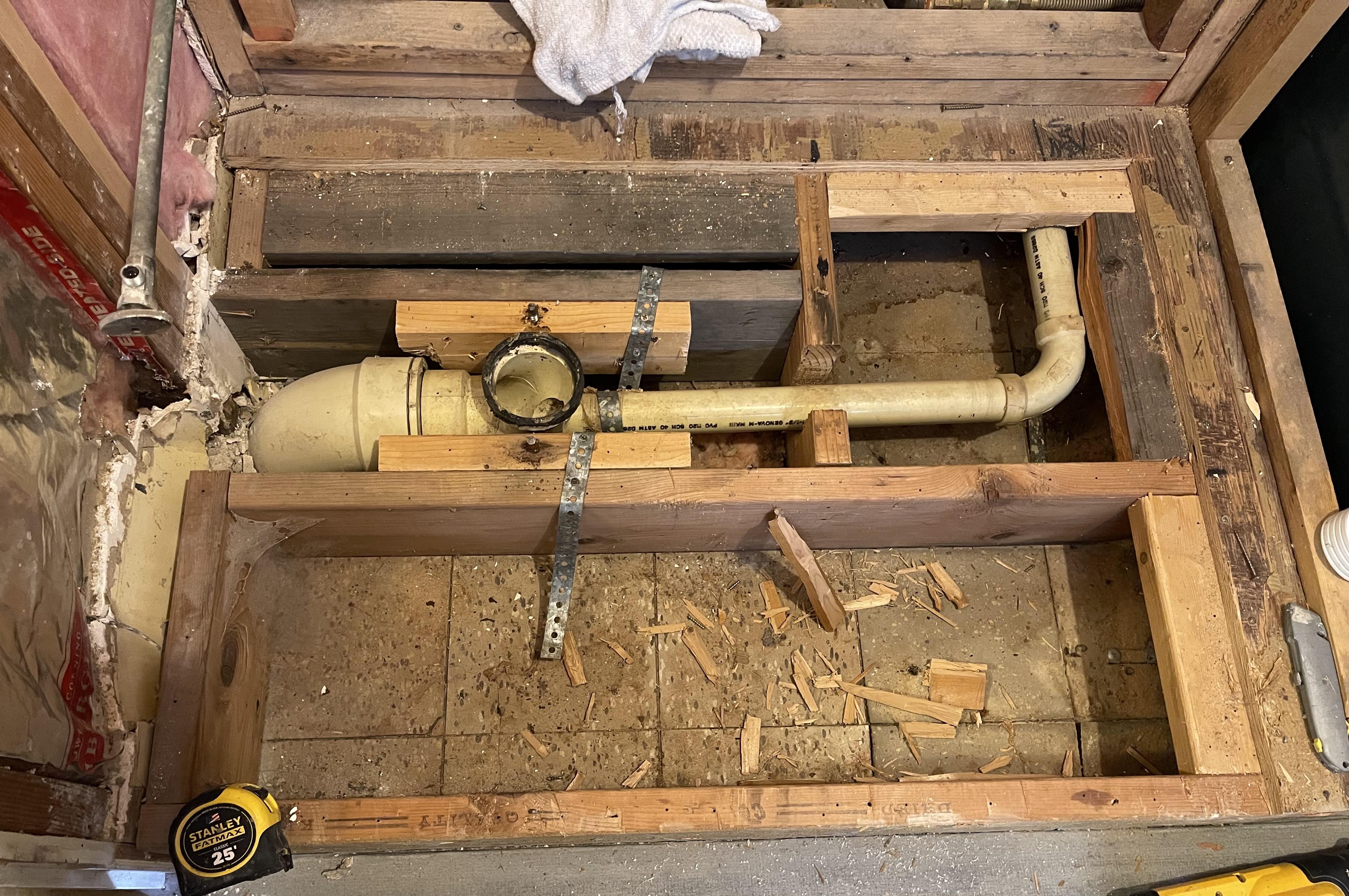 What’s going on here and how do I connect a toilet flange to it? Do I