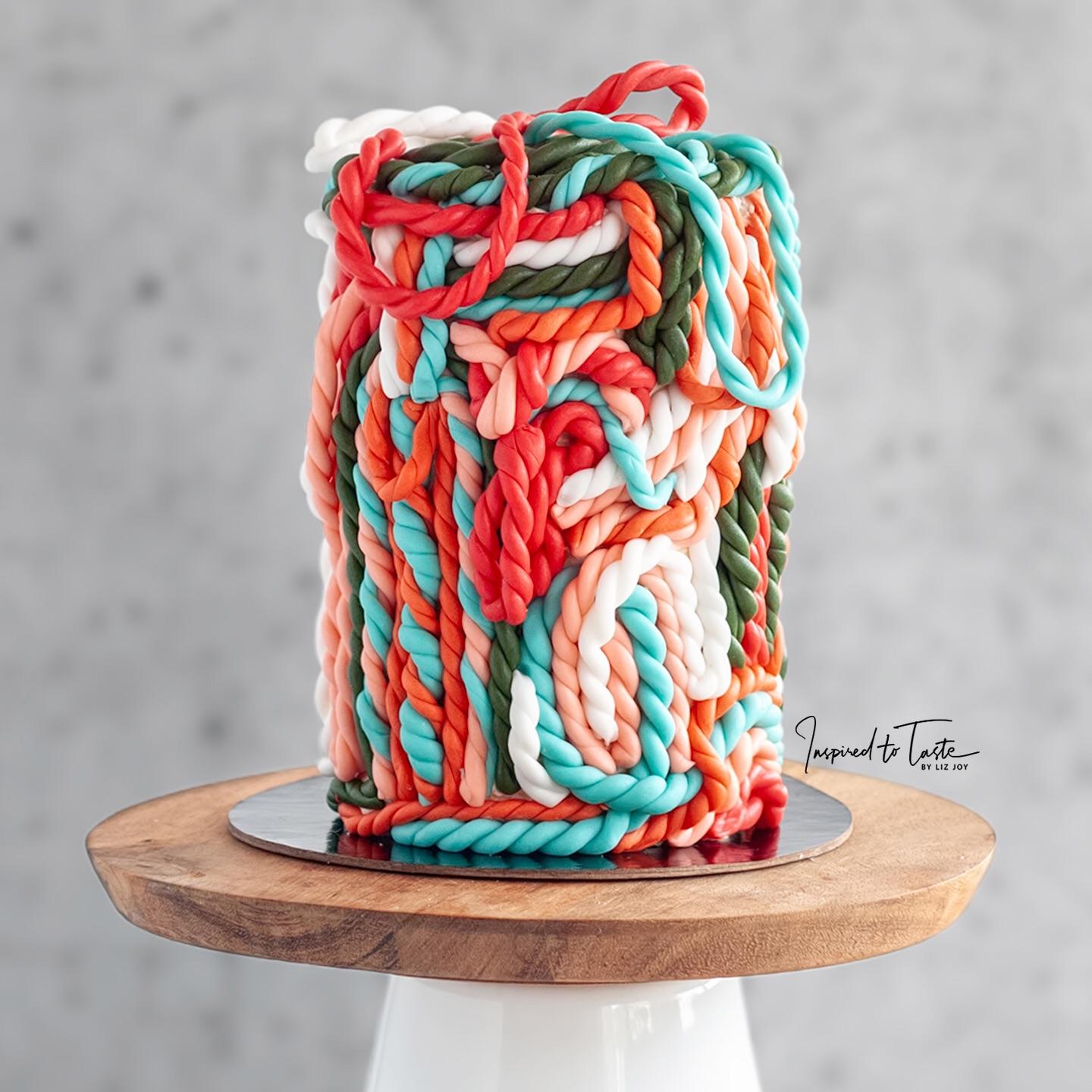 I made a yarn cake. Luckily it was a mini cake, because this took
