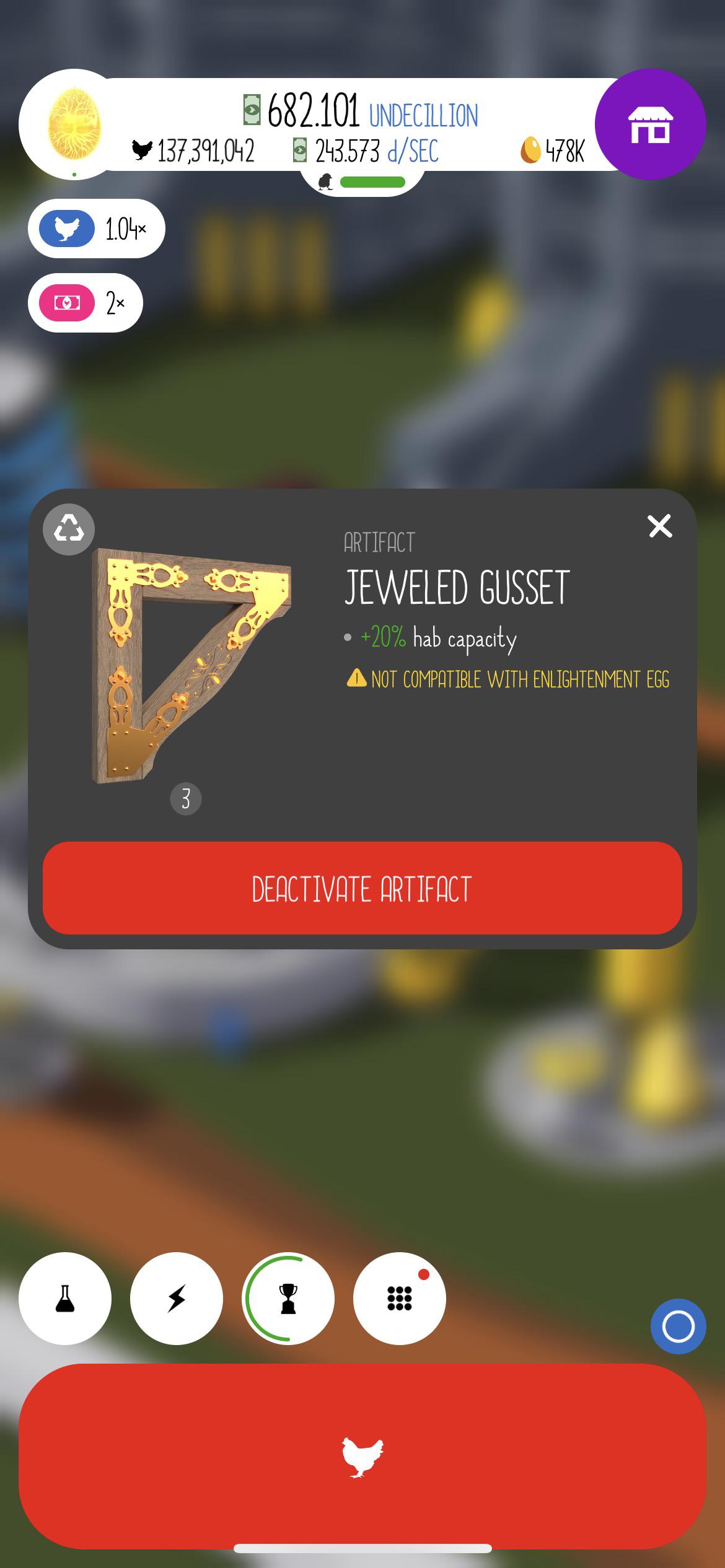 Most artifacts are not compatible with enlightenment egg? r/EggsInc