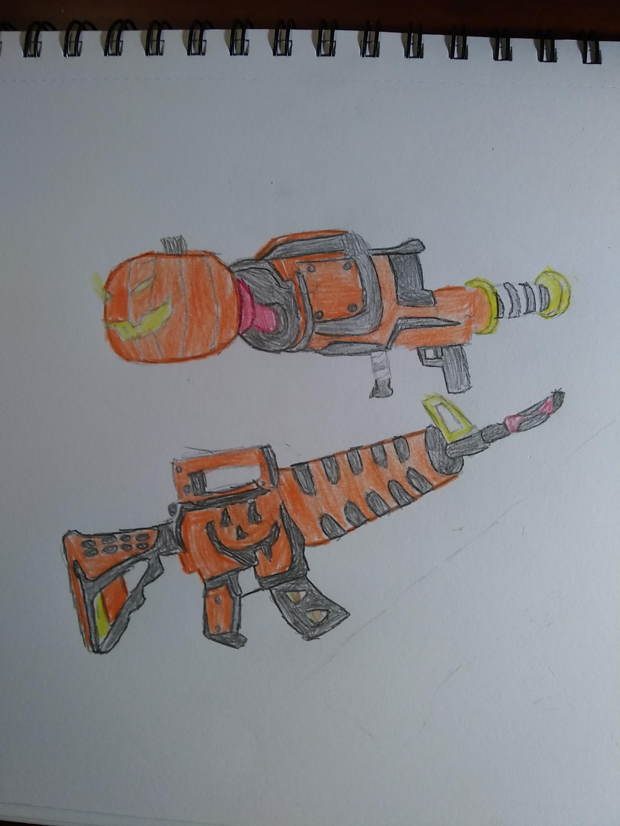 I drew the grave digger and jack o launcher! : r/FORTnITE