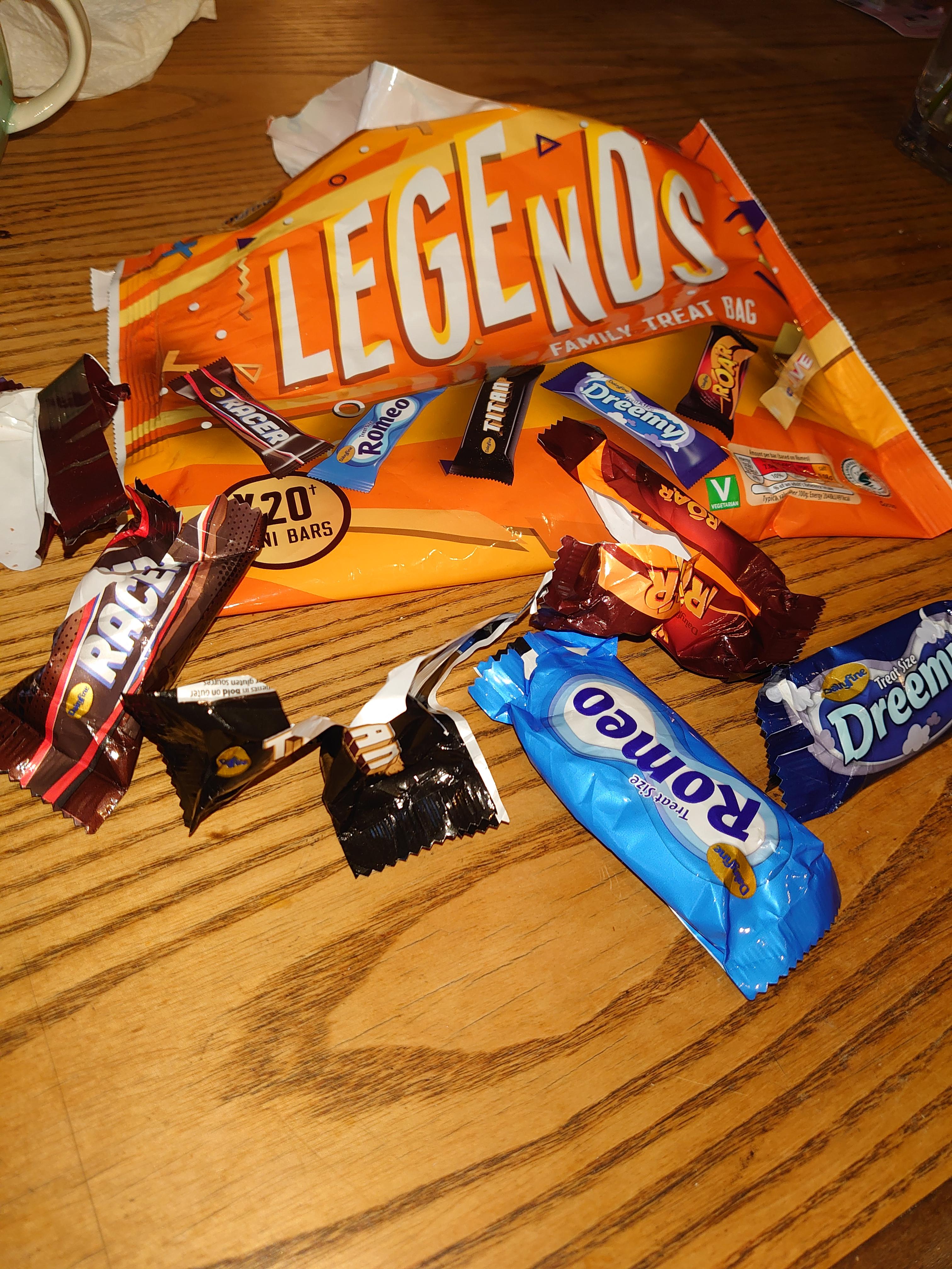 Bought these fun size knock off chocolate bars from the Aldi's. Managed