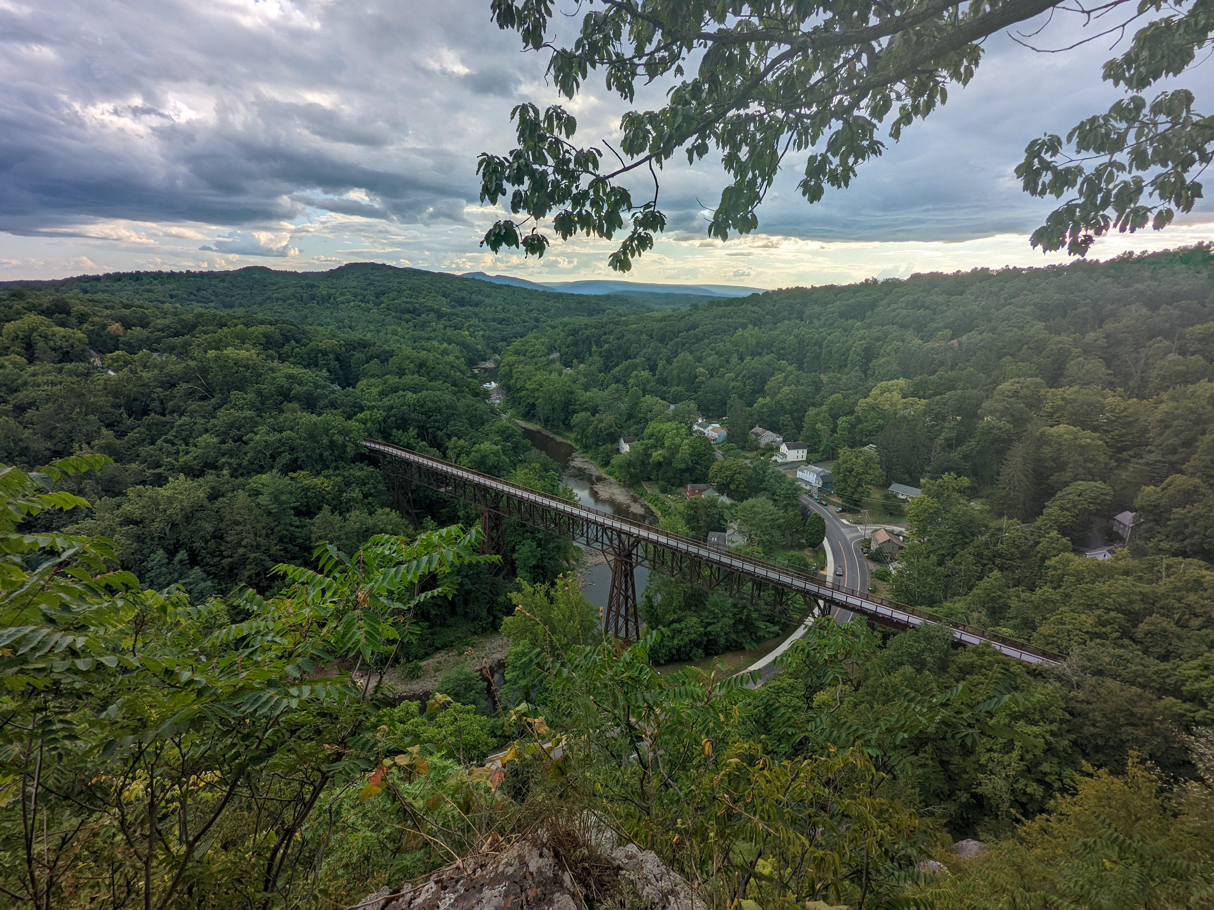 View of the Rondout Creek and the Rosendale Trestle Overlook trail