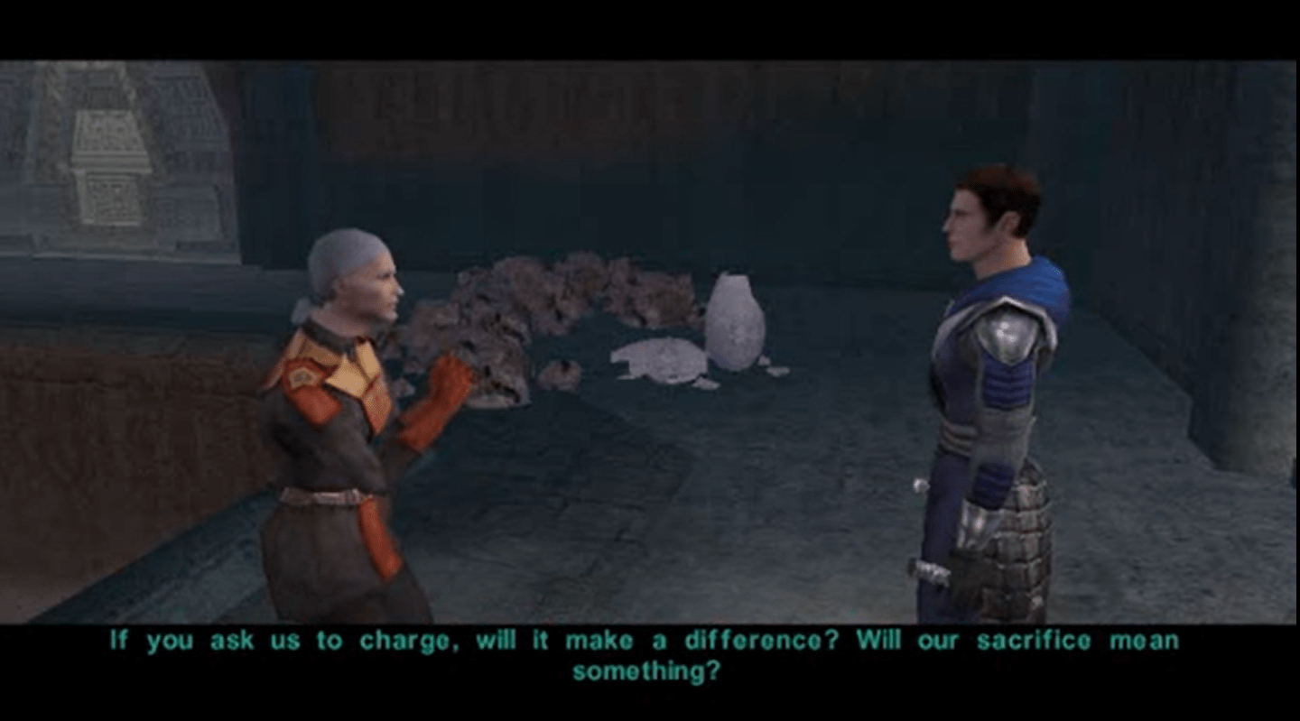 (spoilers?) I love how everyone has a small part of KOTOR 1/2 they love