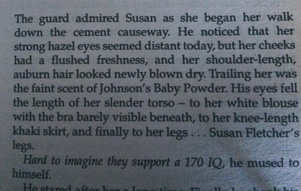 Susan Fletchers Legs... Dan Brown, Digital Fortress r/menwritingwomen