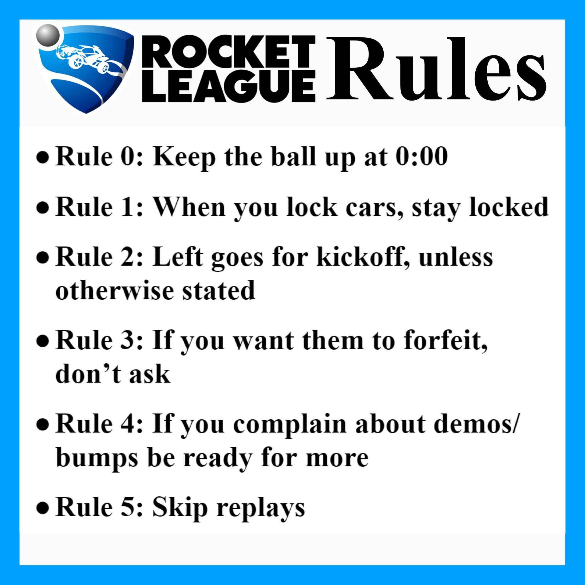 Rocket League Rules r/RocketLeague