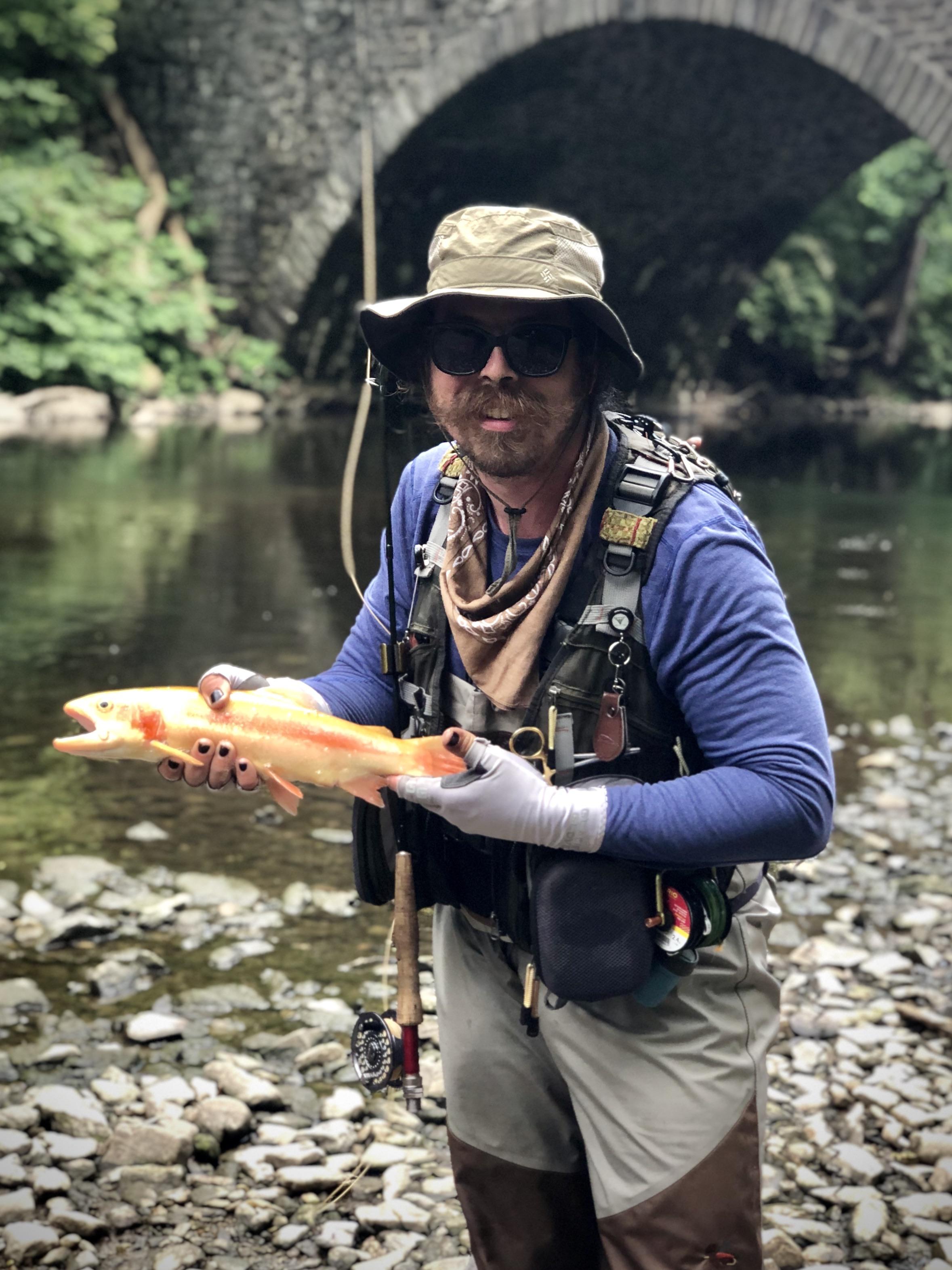Finally got em’ 16” tricky urban trout. Wissahickon Creek. Philadelphia