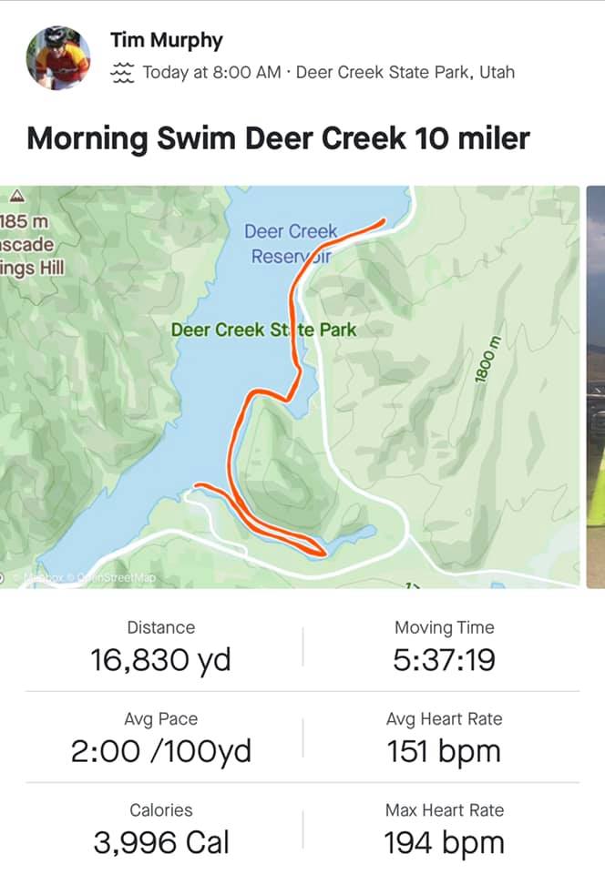 Deer Creek Marathon Swim10 miles finished! r/OpenWaterSwimming