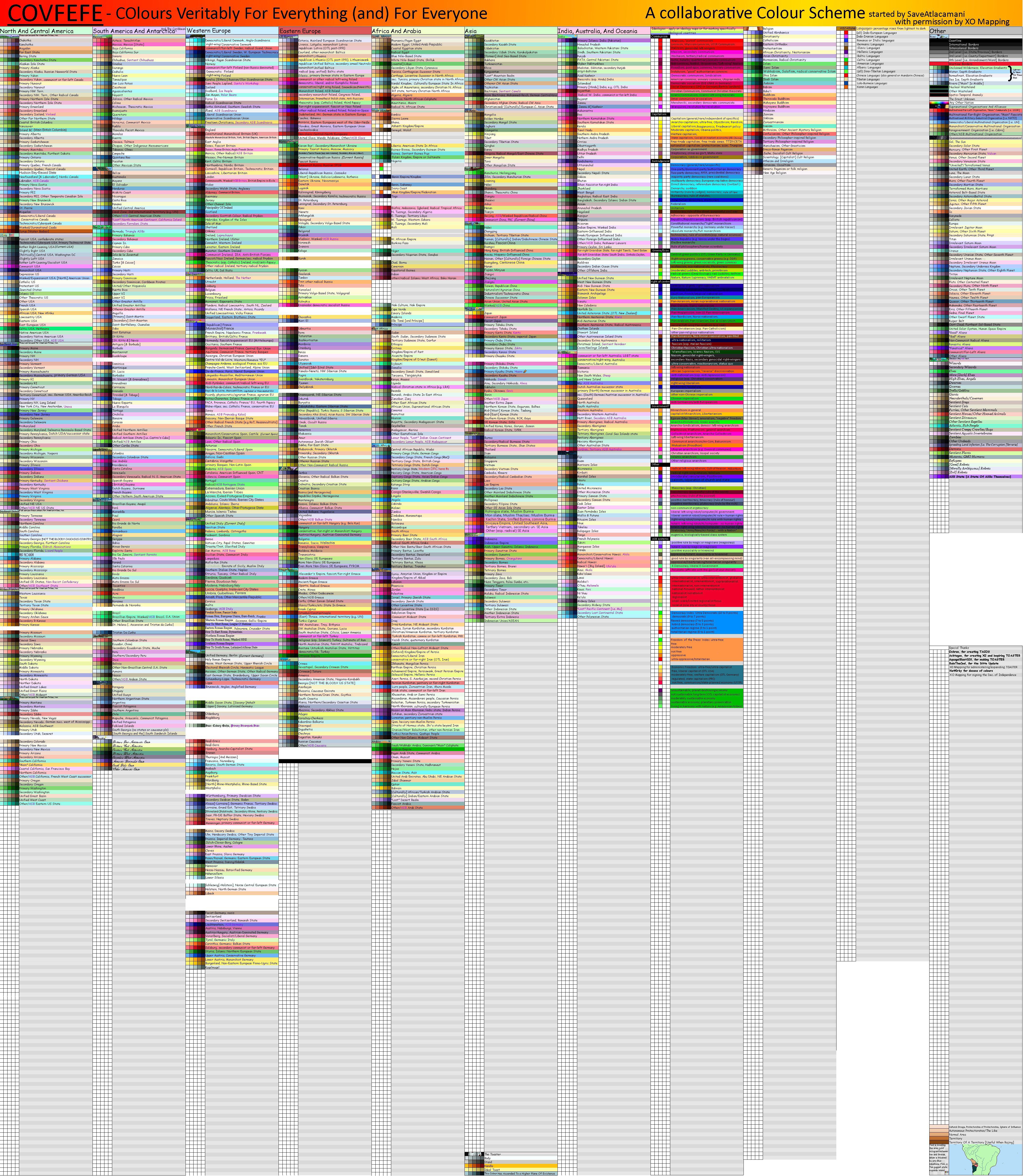 A mapping color palette for anyone making any sort of alternate map of