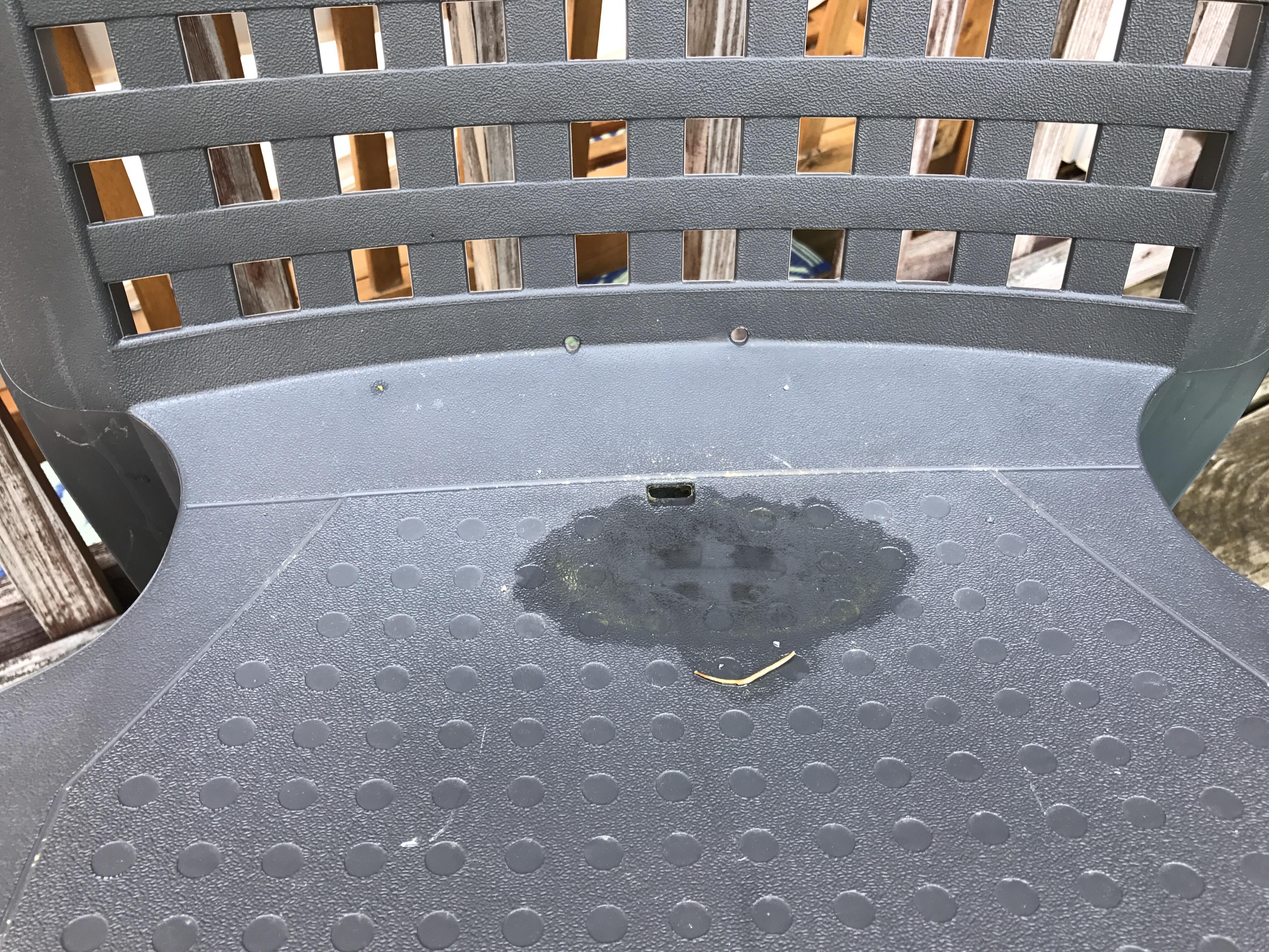 When it rained days ago and the lawn furniture is still wet despite