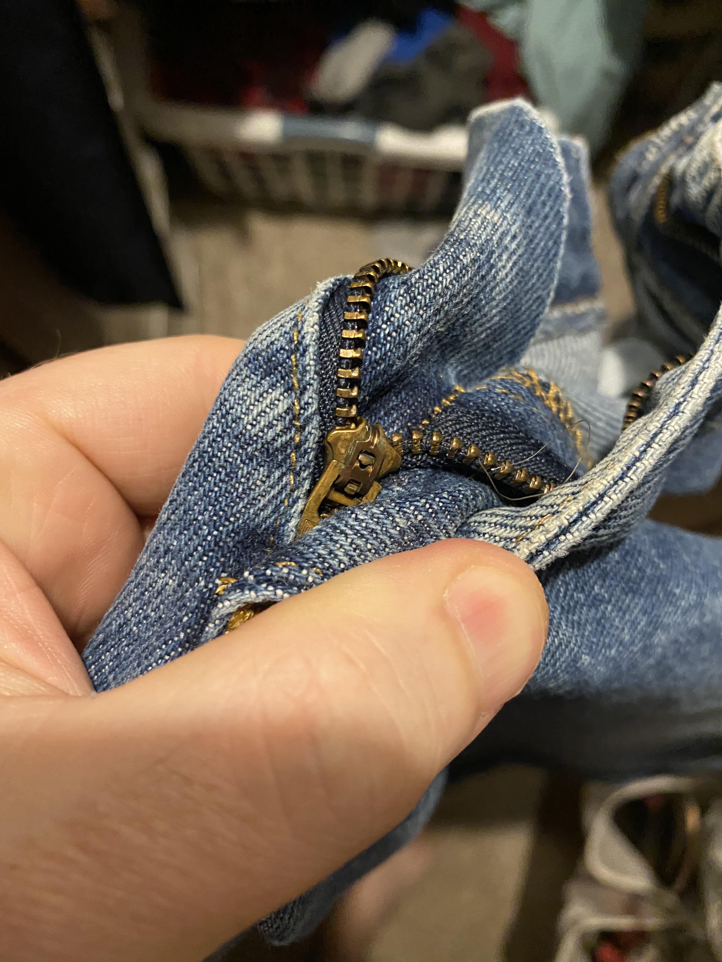 When your zipper tab gets stuck and you have to dig it out... r