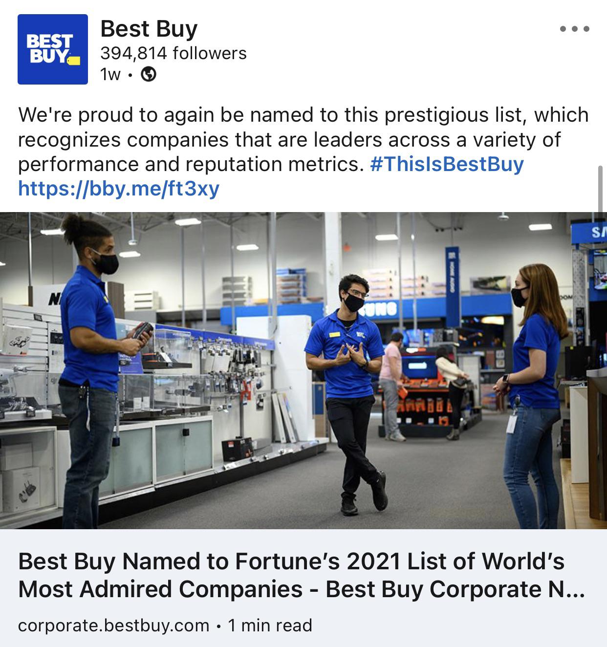 Best Buy Named Fortune 2021 Most Admired Companies Before 2021 Ends As