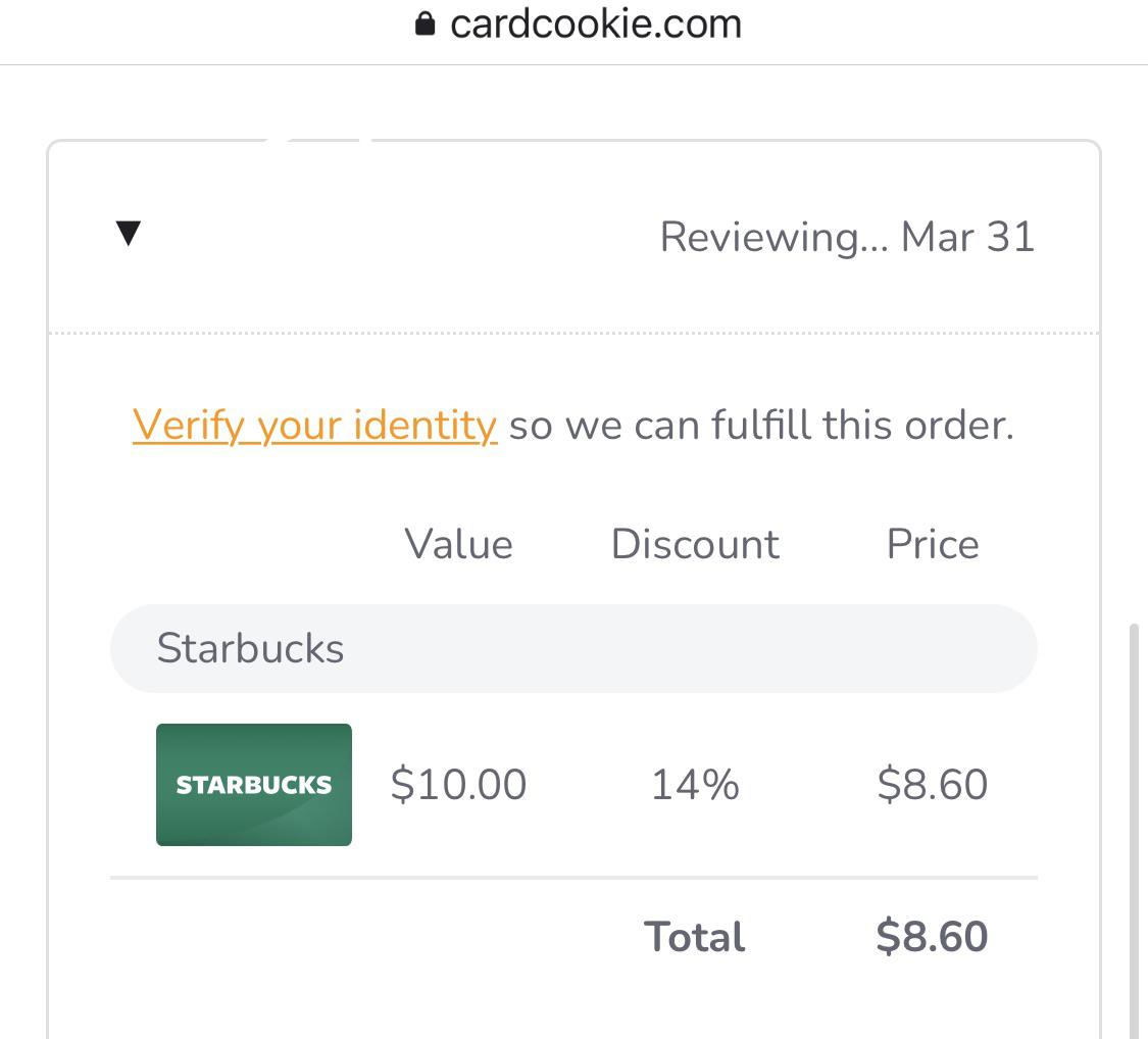Why does CardCookie need to verify my identity so I buy a giftcard? r