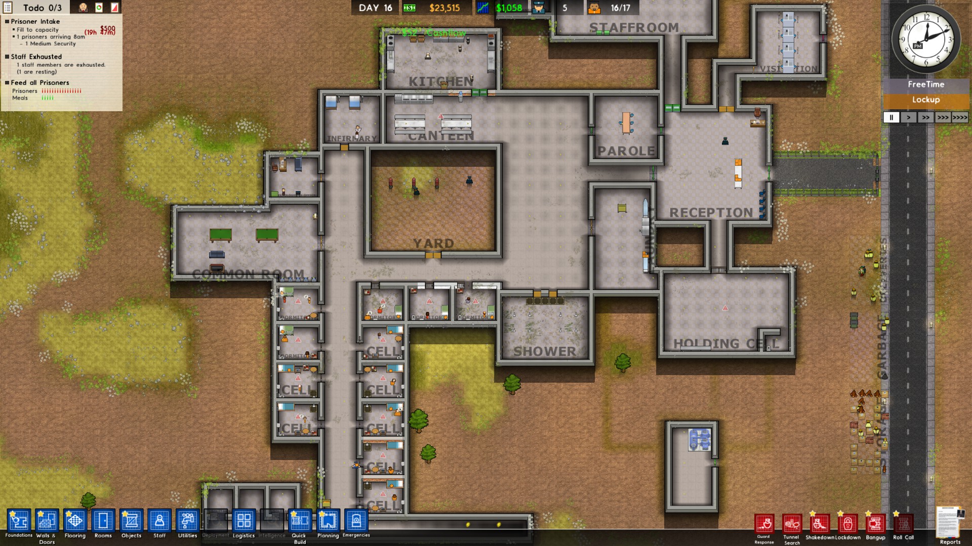 Game claims that the canteen isn't accessible but when it's time to eat