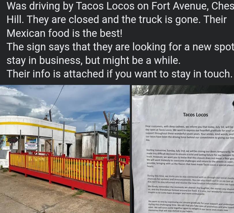 Tacos Locos Is Gone r/lynchburg