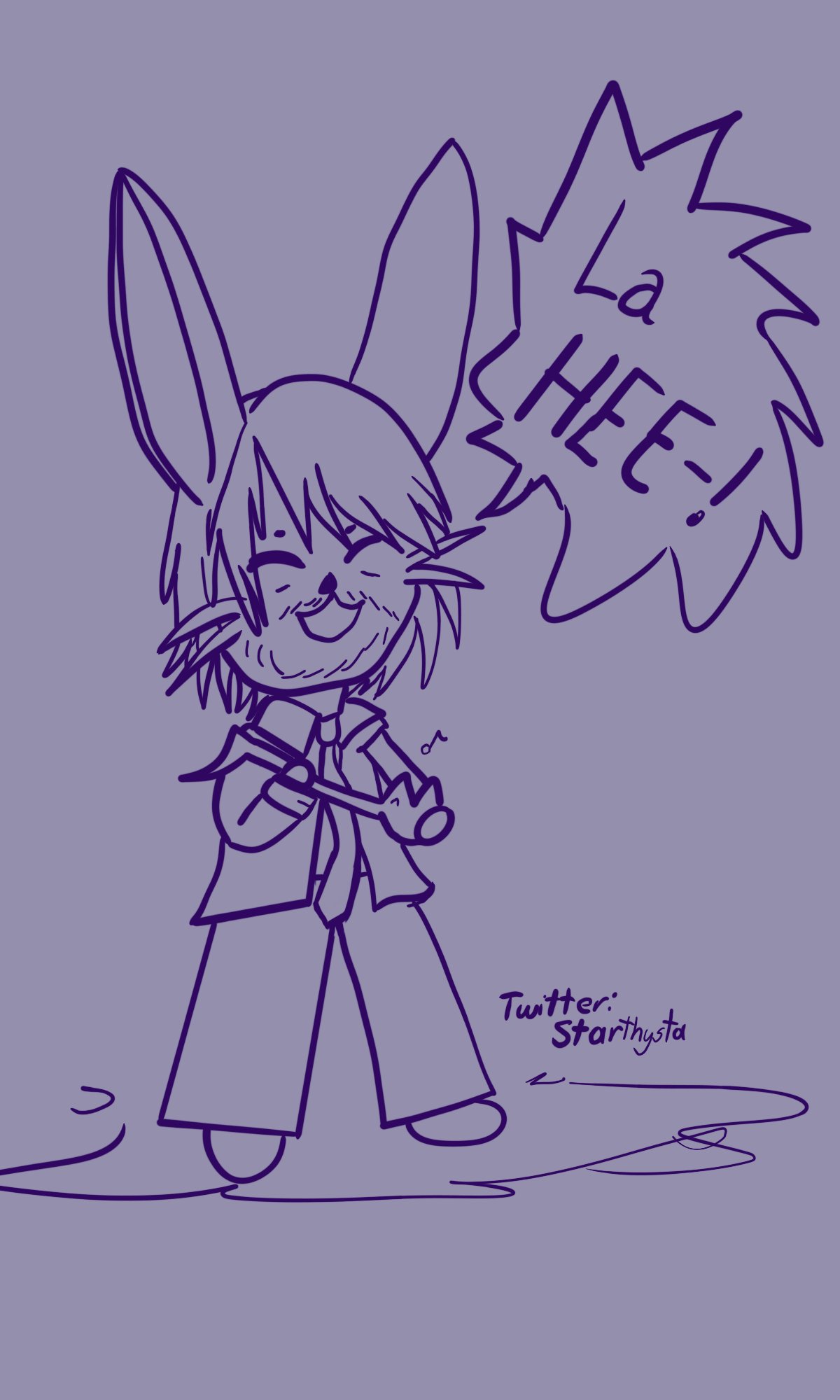 I drew Soken as a Loporrit singing "LA HEE." Cause he is a blessing