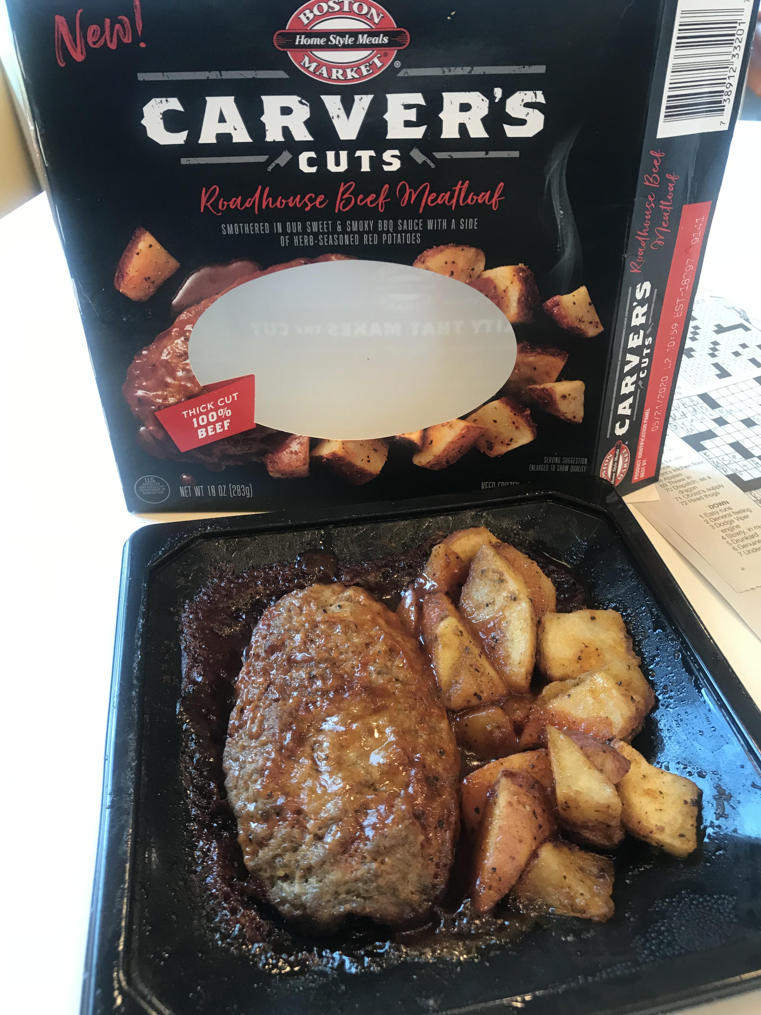 Boston Market Roadhouse Beef Meatloaf 9/10. The burntish sauce on the