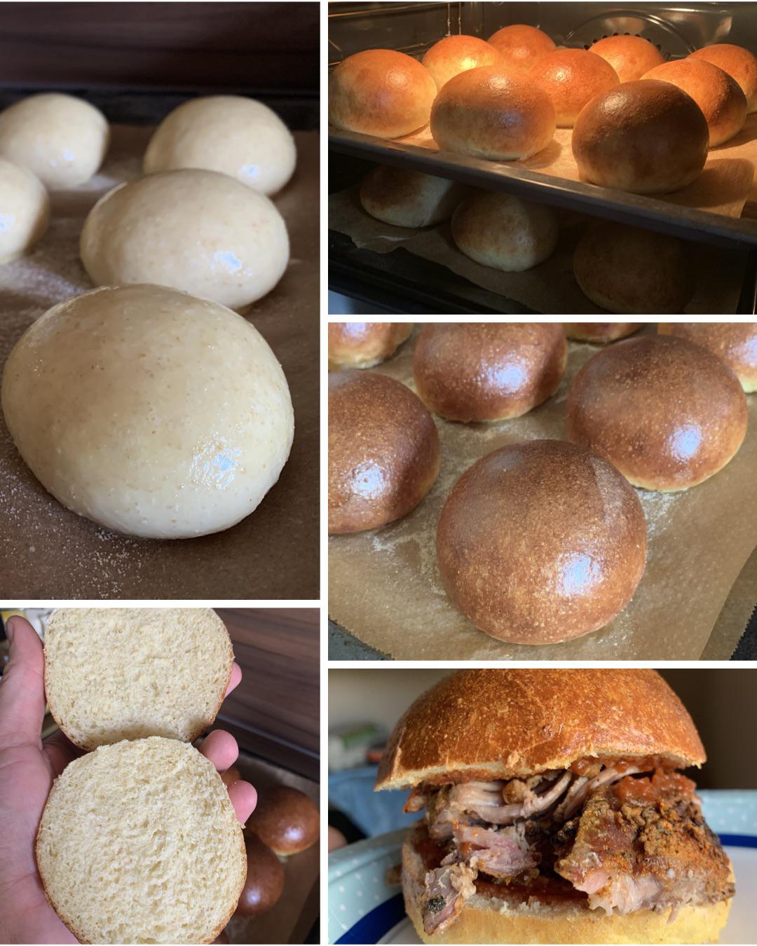 [Homemade] Brioche Sourdough Buns with pulled pork food